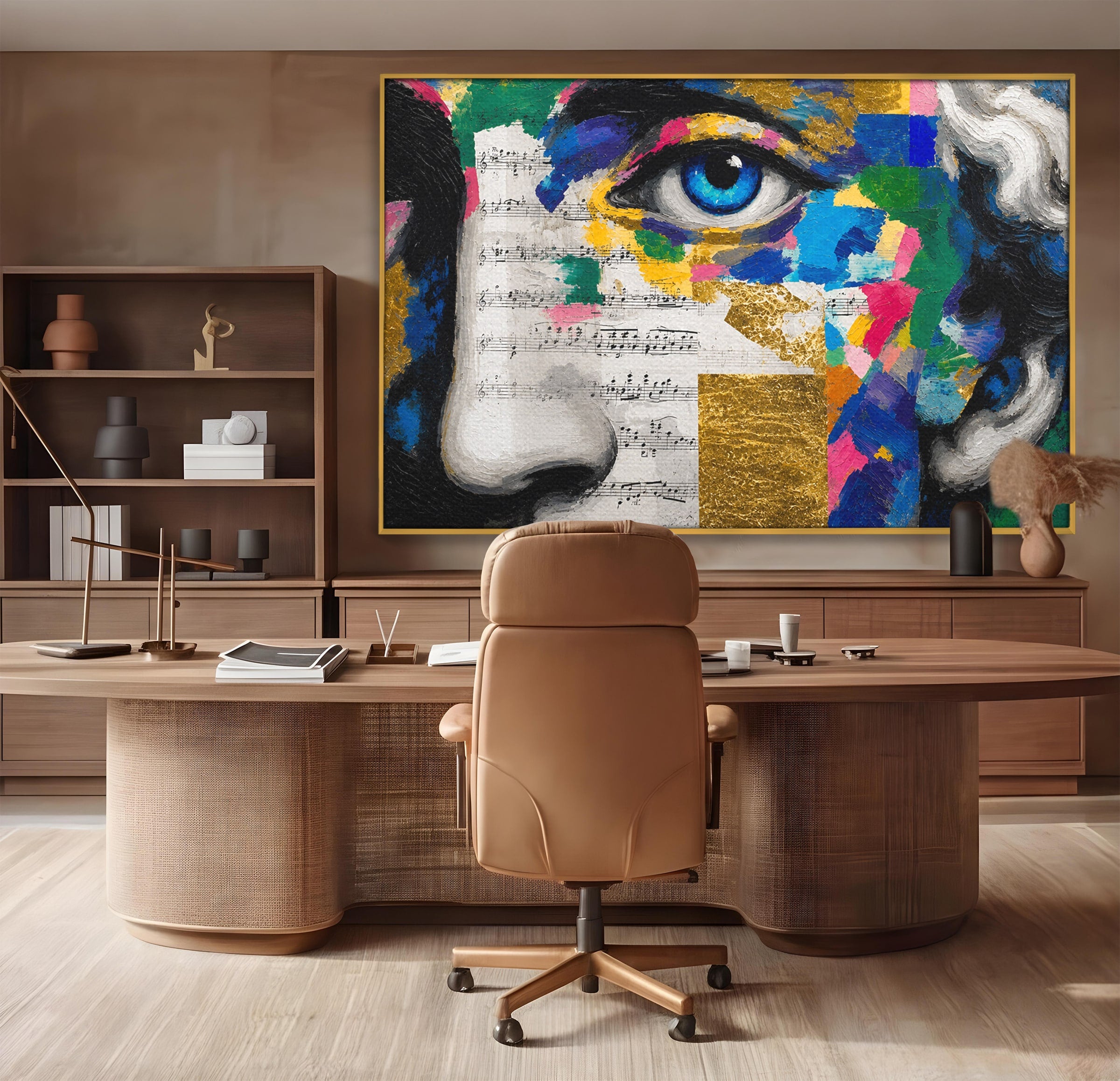 Tablou Canvas Premium LuxCanva® R1020, Privire Artistica Abstracție, Portret, Abstract, Muzica, Arta, Living, Culori Vibrante