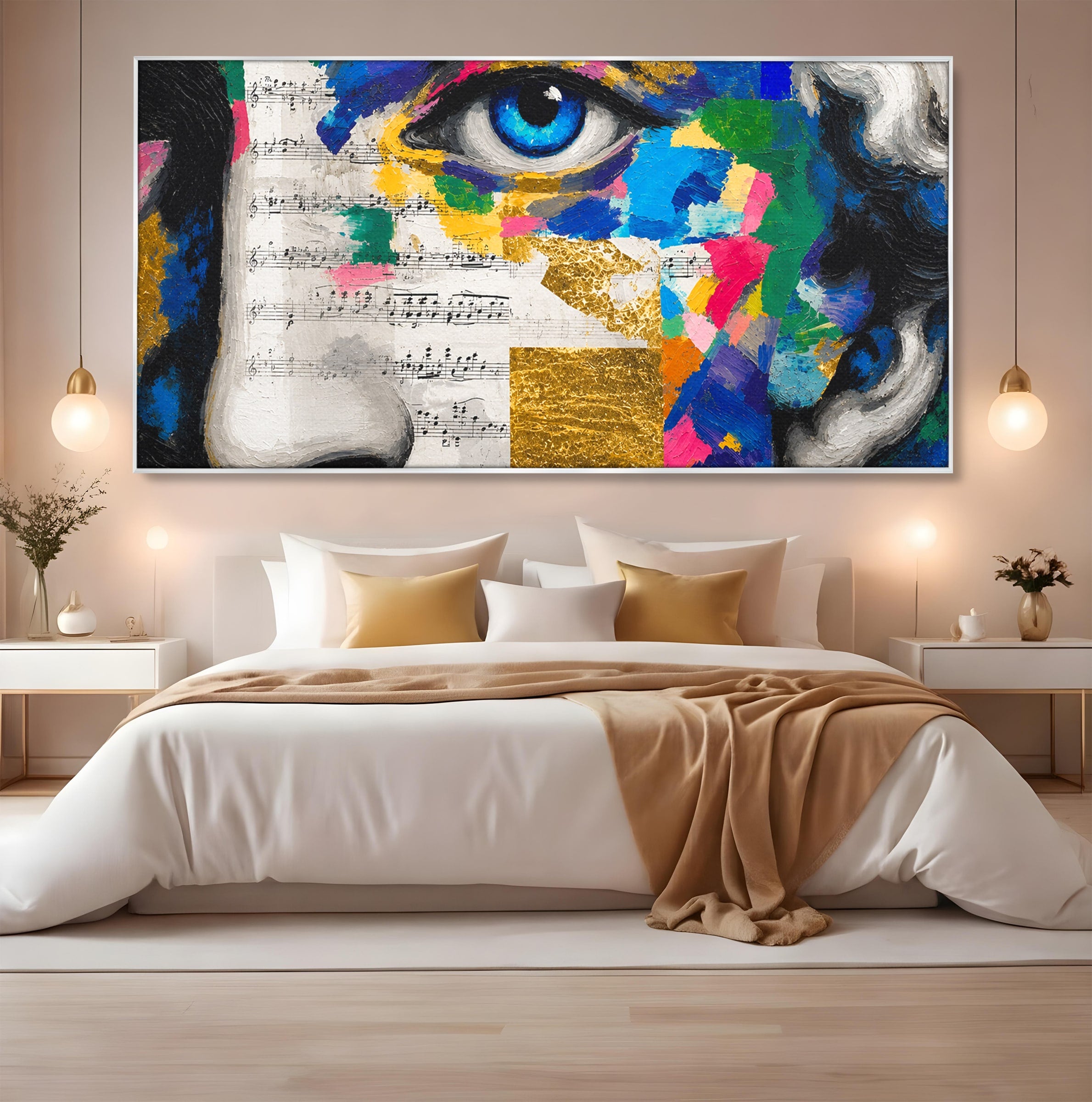 Tablou Canvas Premium LuxCanva® R1020, Privire Artistica Abstracție, Portret, Abstract, Muzica, Arta, Living, Culori Vibrante