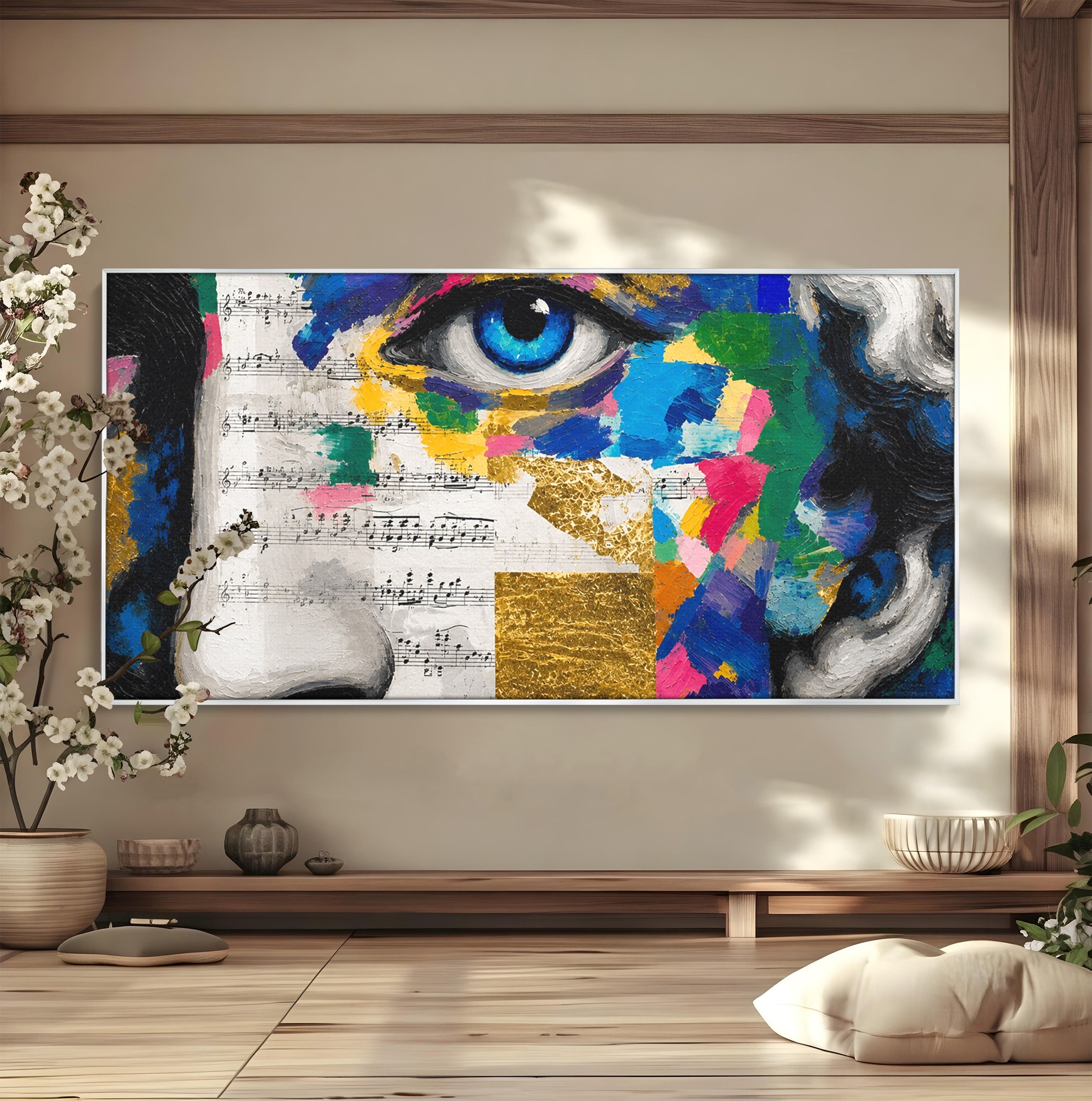 Tablou Canvas Premium LuxCanva® R1020, Privire Artistica Abstracție, Portret, Abstract, Muzica, Arta, Living, Culori Vibrante
