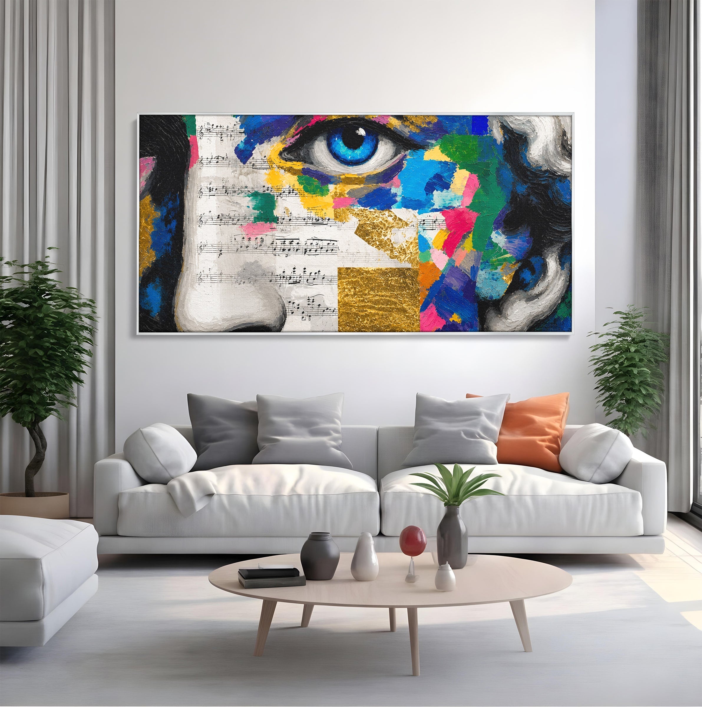 Tablou Canvas Premium LuxCanva® R1020, Privire Artistica Abstracție, Portret, Abstract, Muzica, Arta, Living, Culori Vibrante