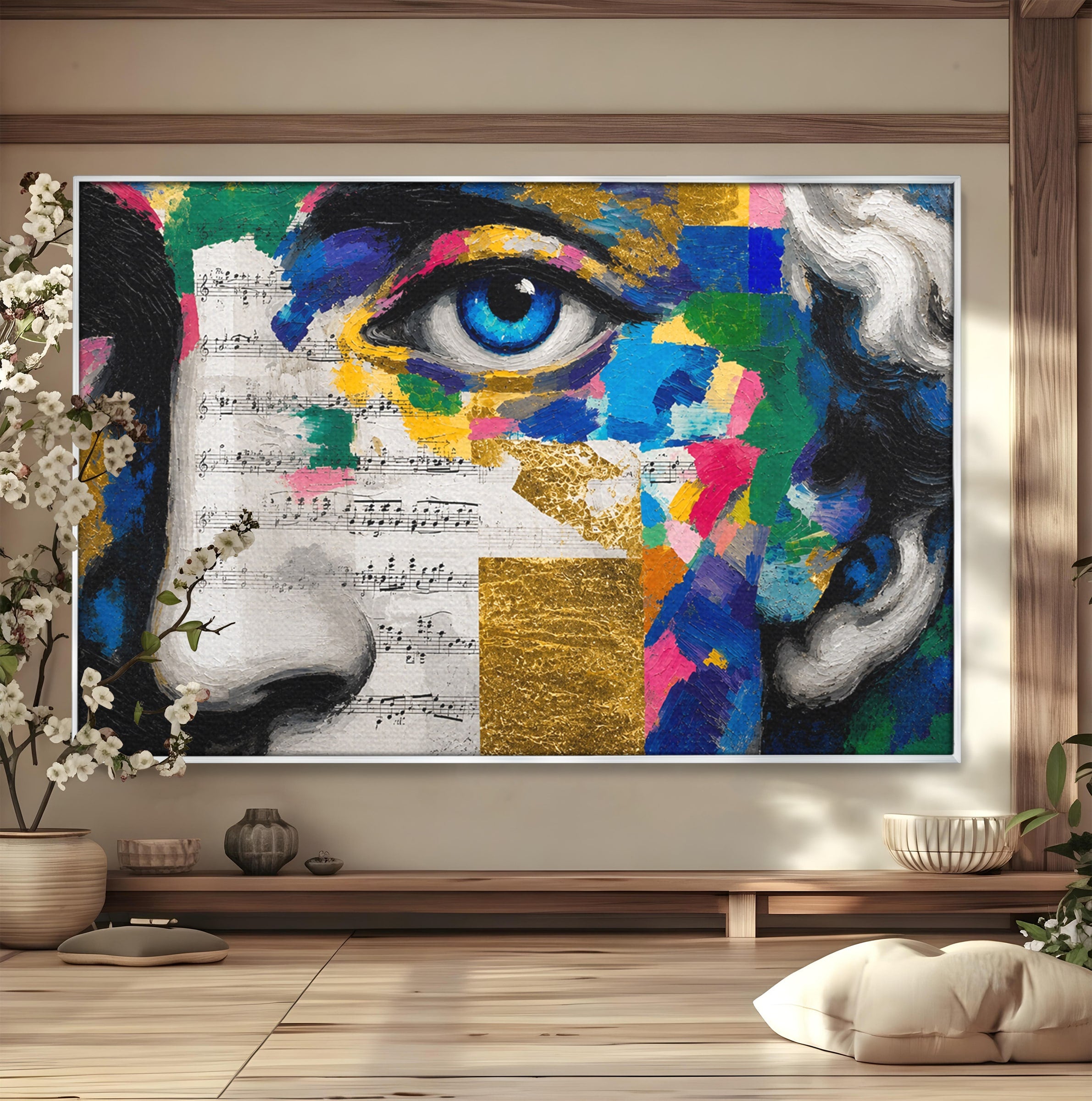 Tablou Canvas Premium LuxCanva® R1020, Privire Artistica Abstracție, Portret, Abstract, Muzica, Arta, Living, Culori Vibrante
