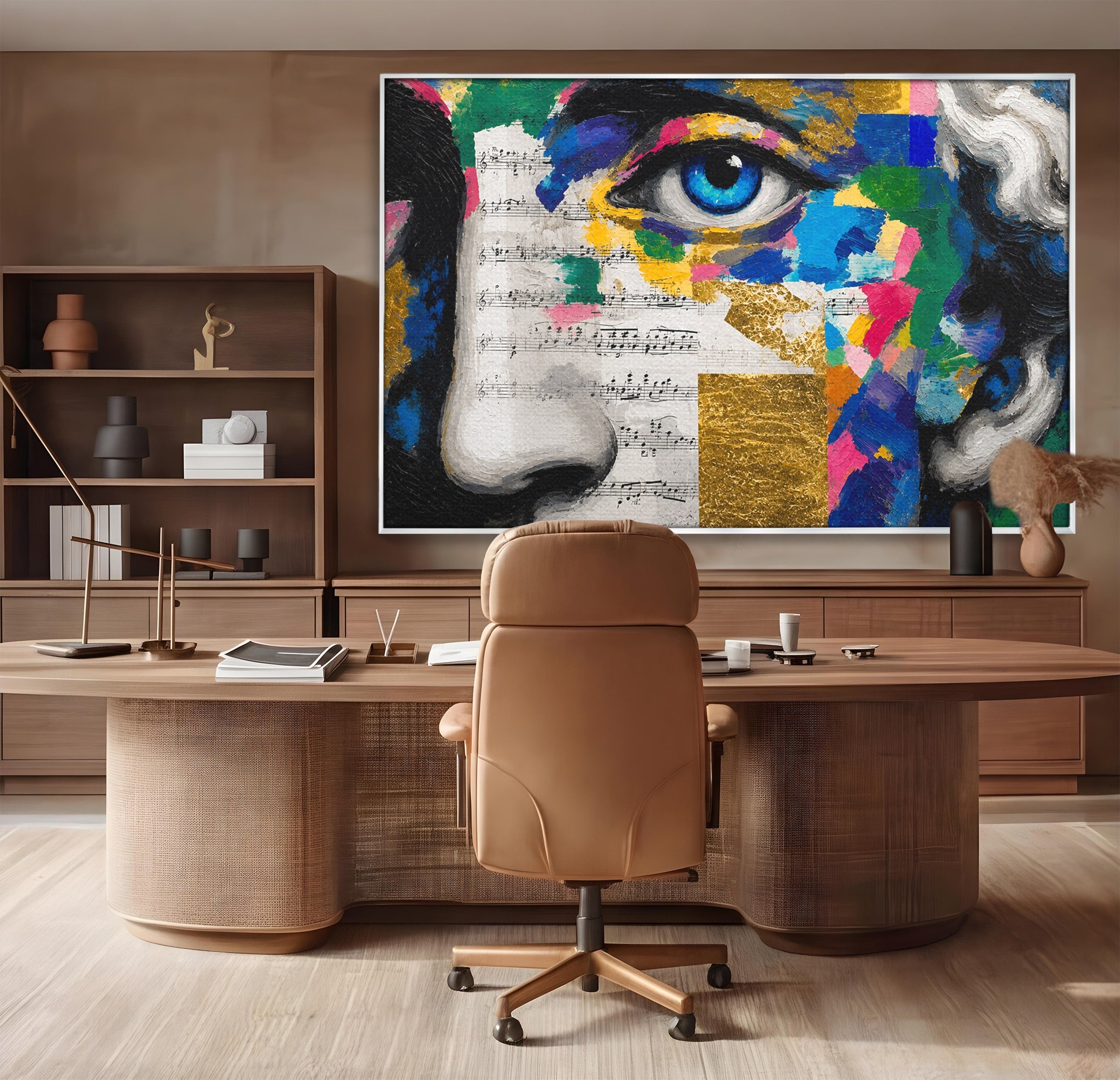 Tablou Canvas Premium LuxCanva® R1020, Privire Artistica Abstracție, Portret, Abstract, Muzica, Arta, Living, Culori Vibrante