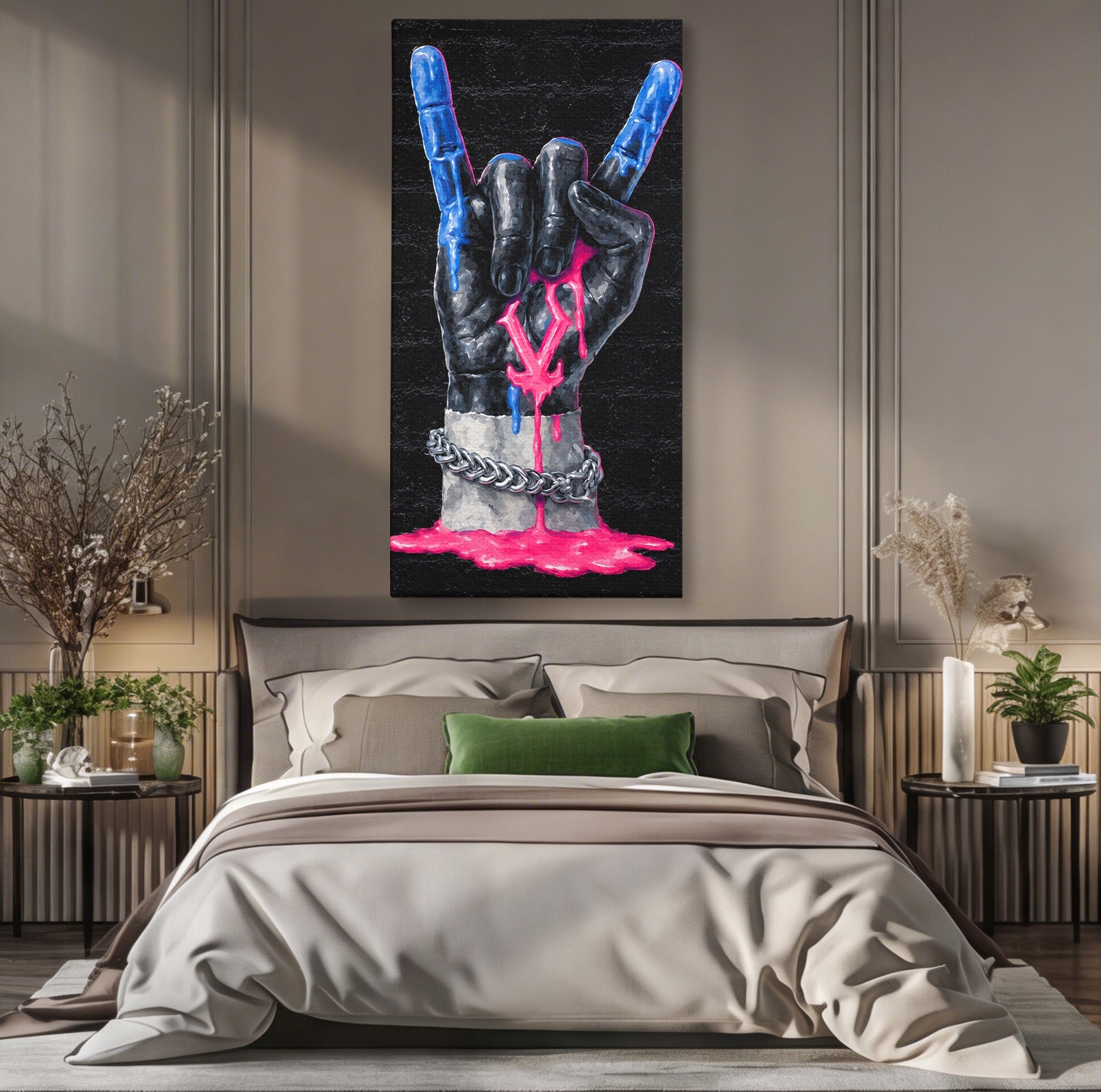 Tablou Canvas Premium LuxCanva® R1021, Mana Rock, Mana, Rock, Arta, Modern, Birou, Culori Vibrante