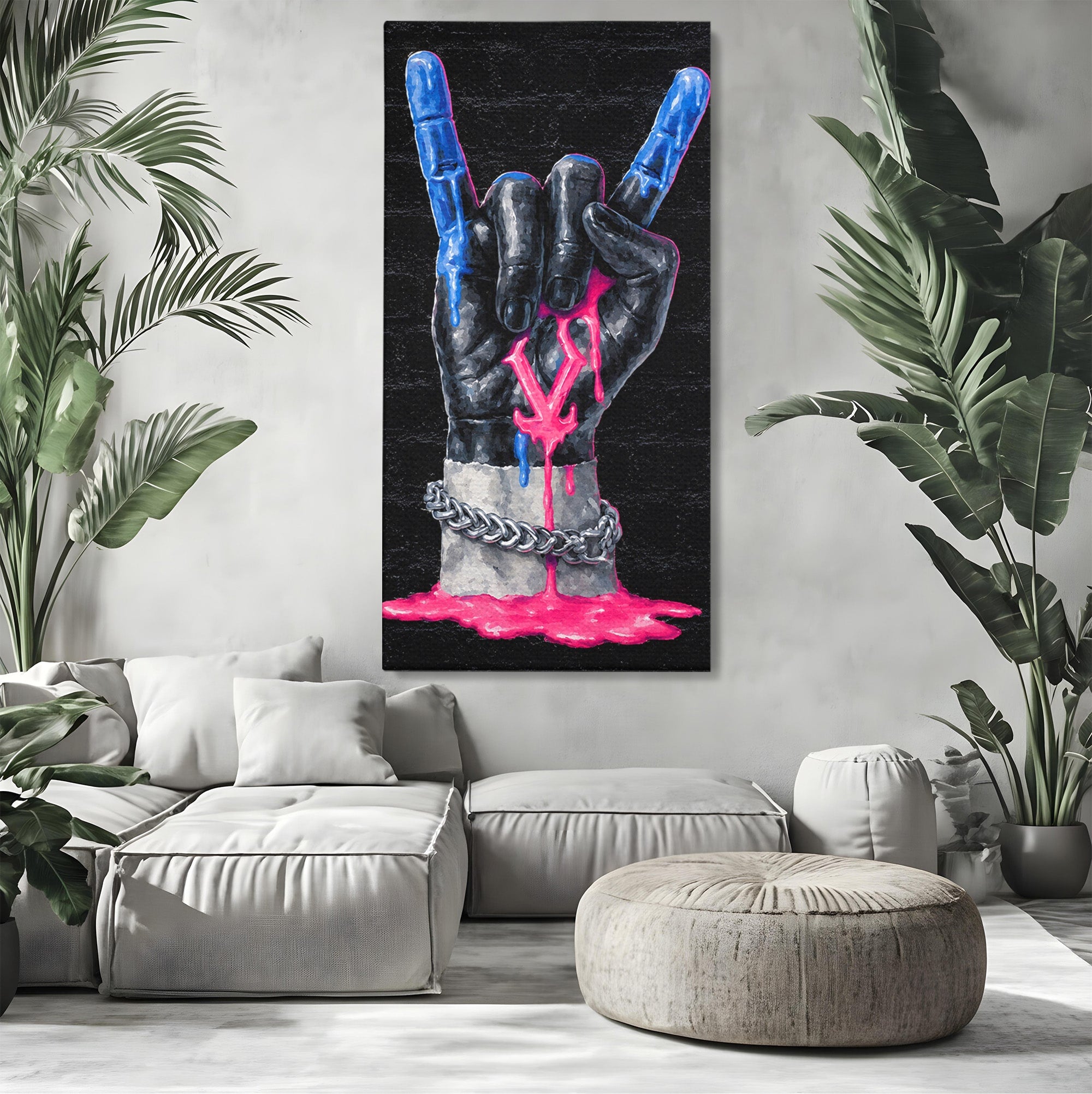Tablou Canvas Premium LuxCanva® R1021, Mana Rock, Mana, Rock, Arta, Modern, Birou, Culori Vibrante