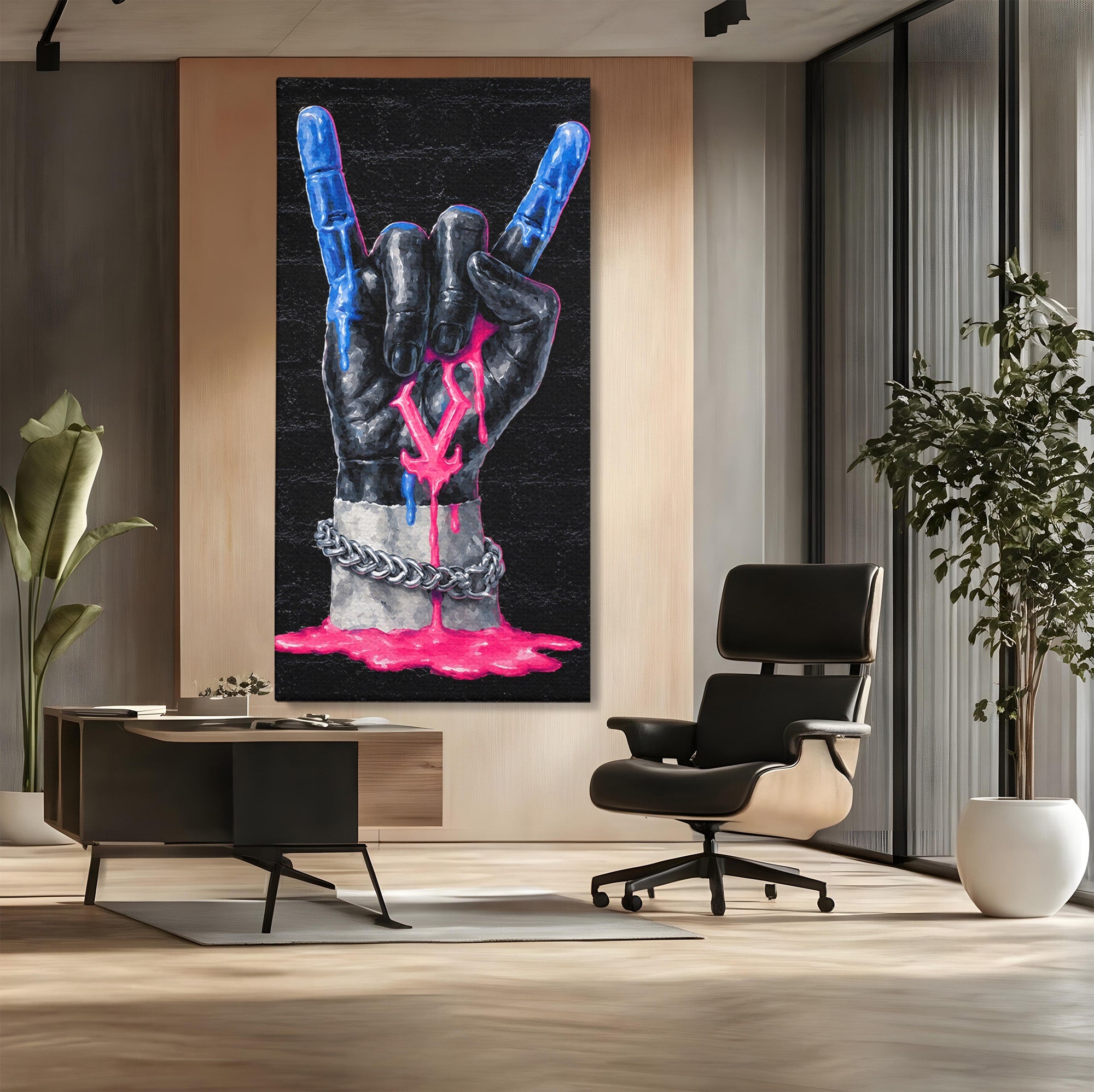 Tablou Canvas Premium LuxCanva® R1021, Mana Rock, Mana, Rock, Arta, Modern, Birou, Culori Vibrante