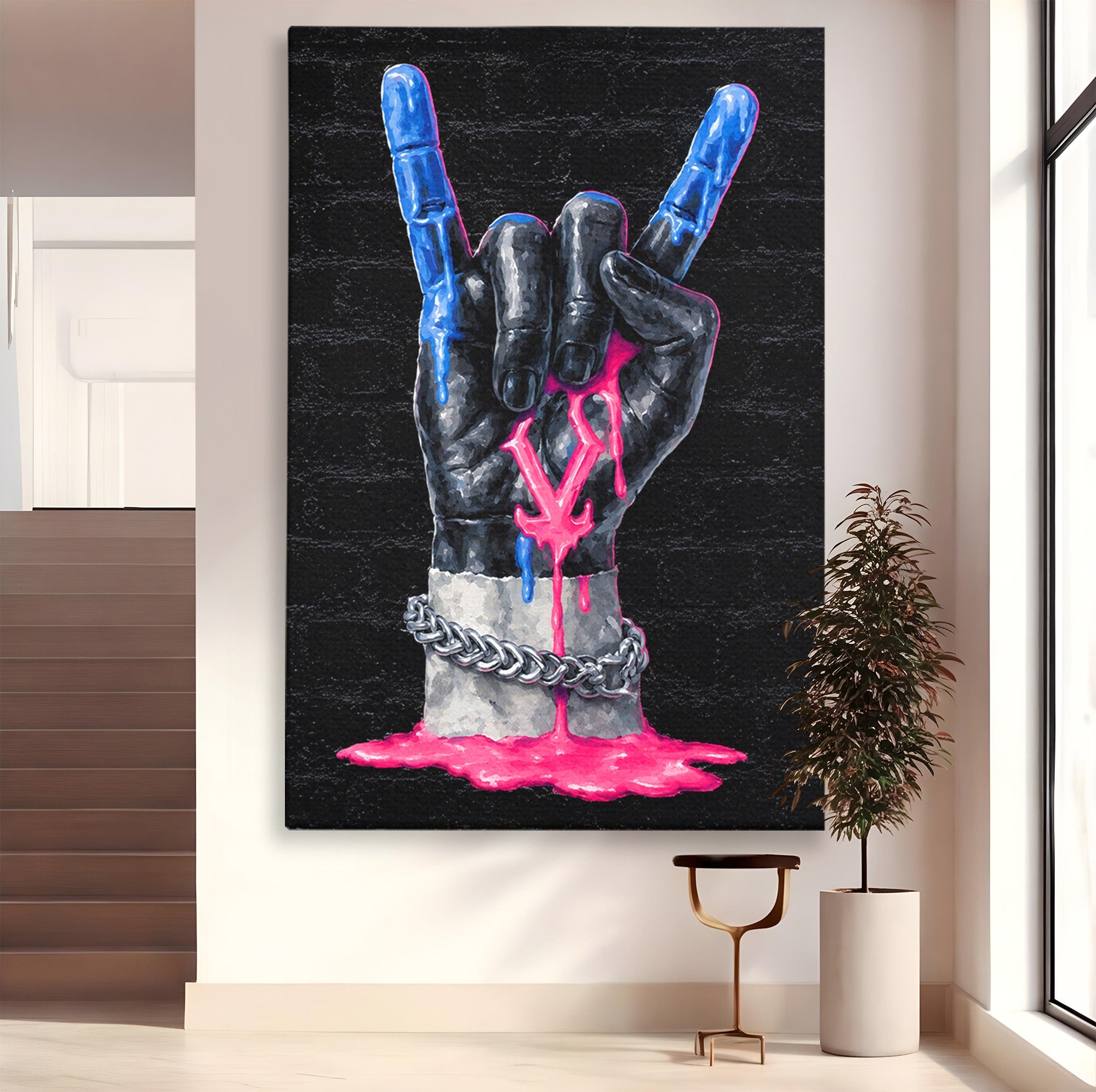 Tablou Canvas Premium LuxCanva® R1021, Mana Rock, Mana, Rock, Arta, Modern, Birou, Culori Vibrante