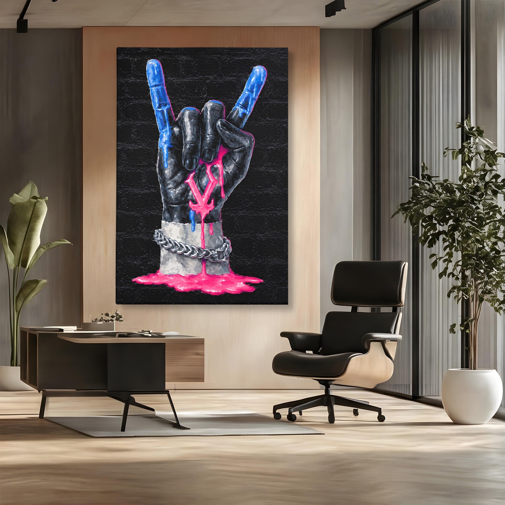 Tablou Canvas Premium LuxCanva® R1021, Mana Rock, Mana, Rock, Arta, Modern, Birou, Culori Vibrante