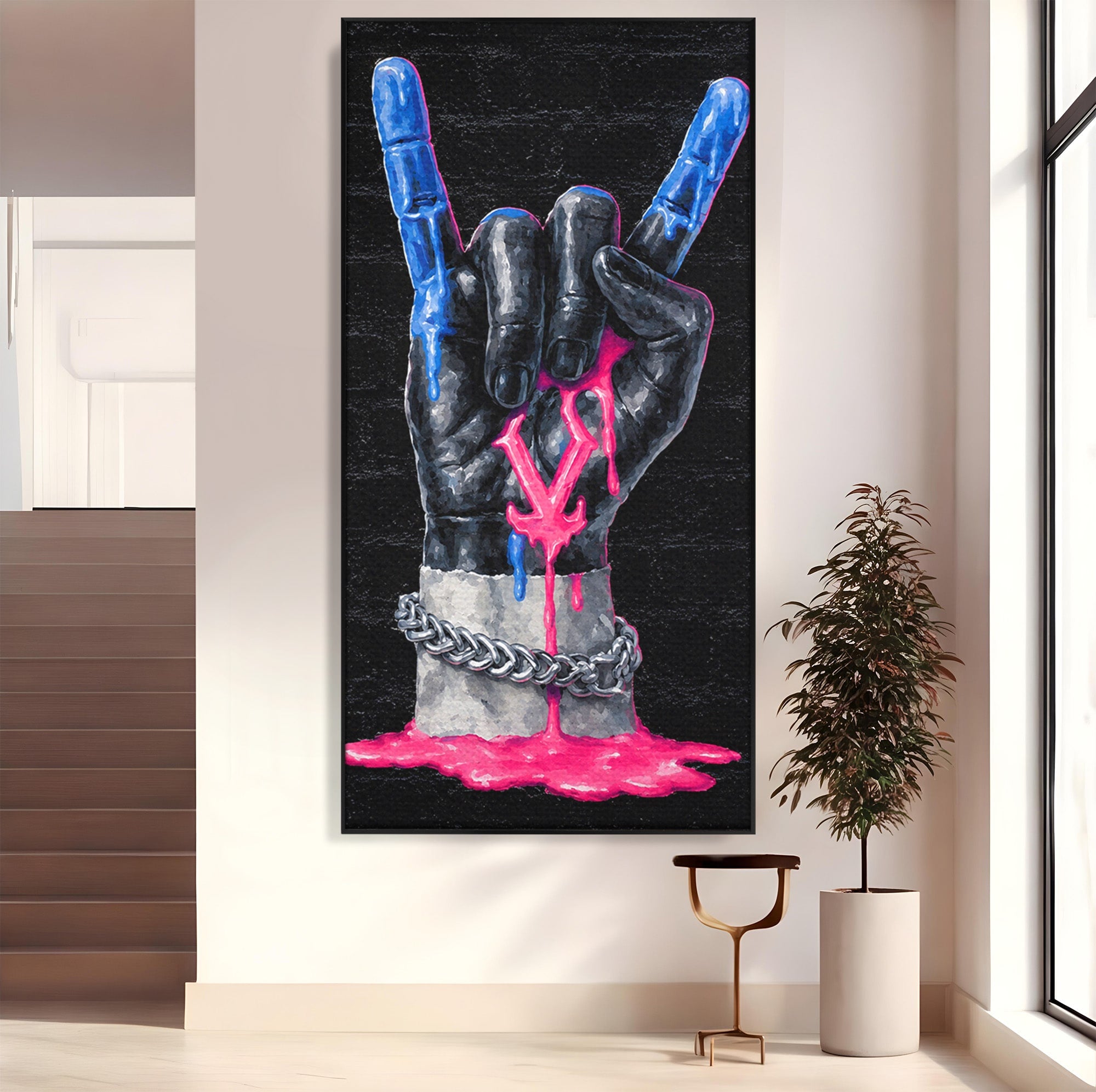 Tablou Canvas Premium LuxCanva® R1021, Mana Rock, Mana, Rock, Arta, Modern, Birou, Culori Vibrante