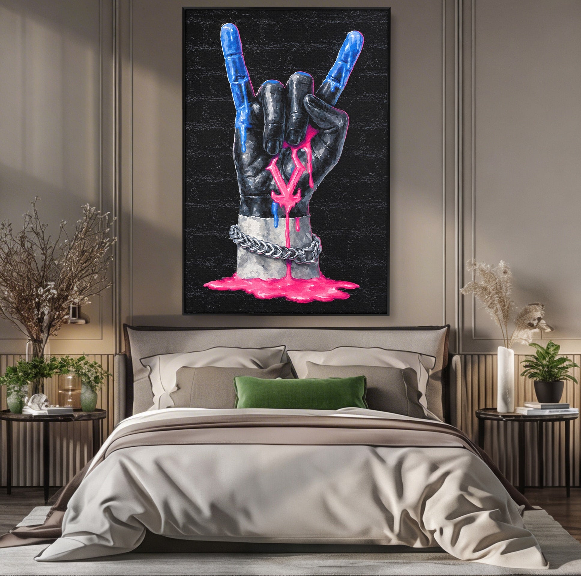 Tablou Canvas Premium LuxCanva® R1021, Mana Rock, Mana, Rock, Arta, Modern, Birou, Culori Vibrante