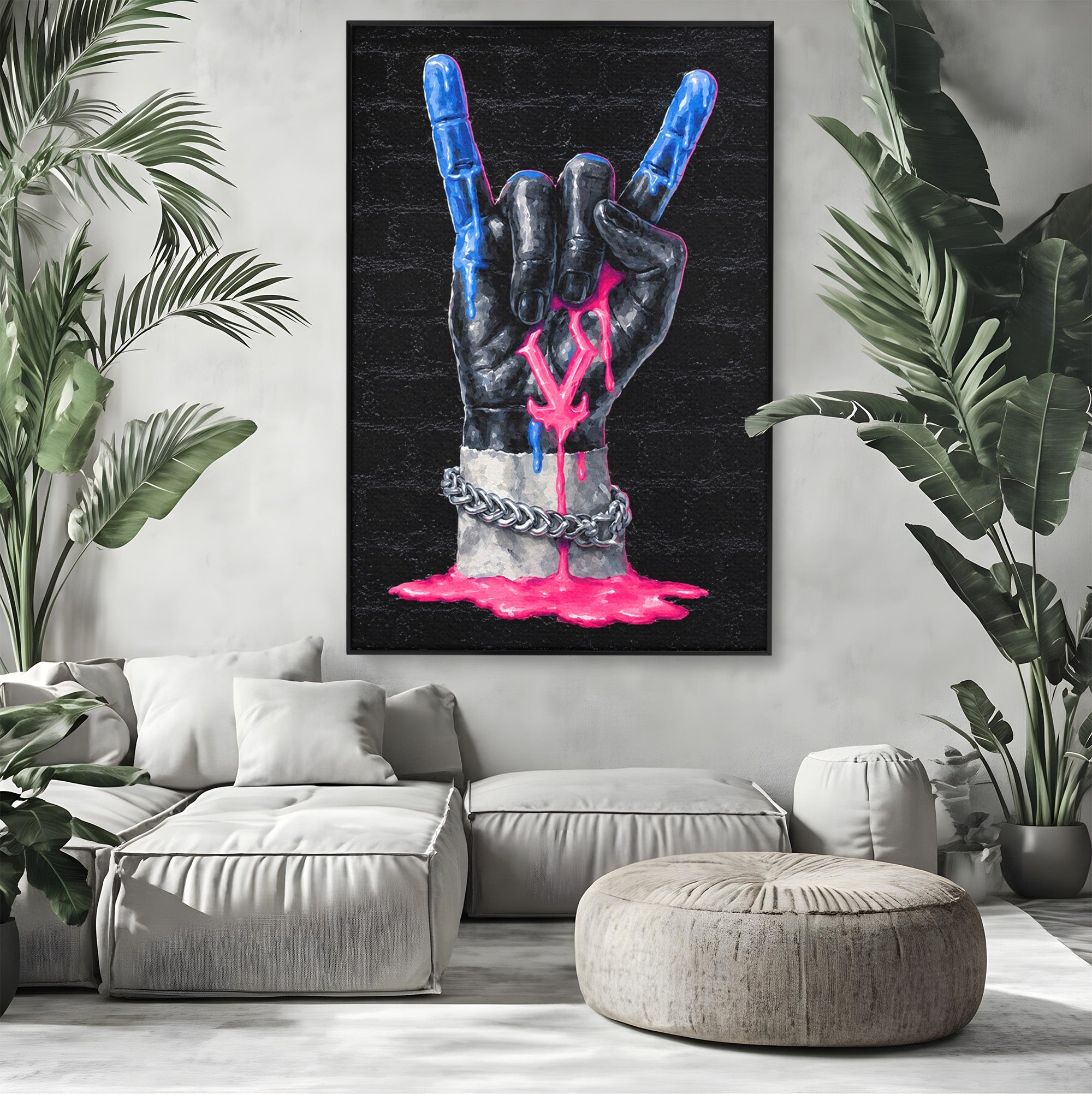 Tablou Canvas Premium LuxCanva® R1021, Mana Rock, Mana, Rock, Arta, Modern, Birou, Culori Vibrante