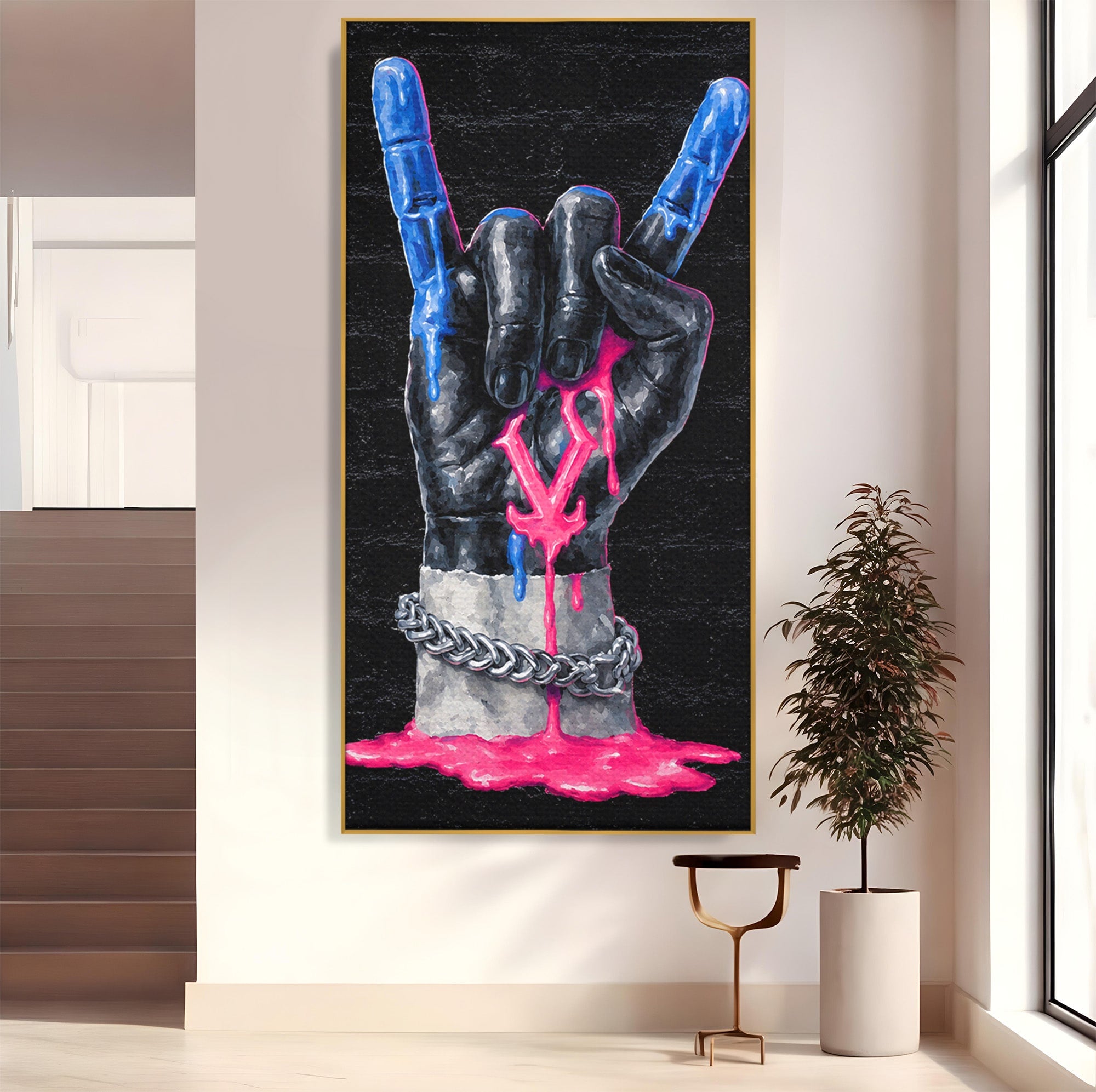 Tablou Canvas Premium LuxCanva® R1021, Mana Rock, Mana, Rock, Arta, Modern, Birou, Culori Vibrante