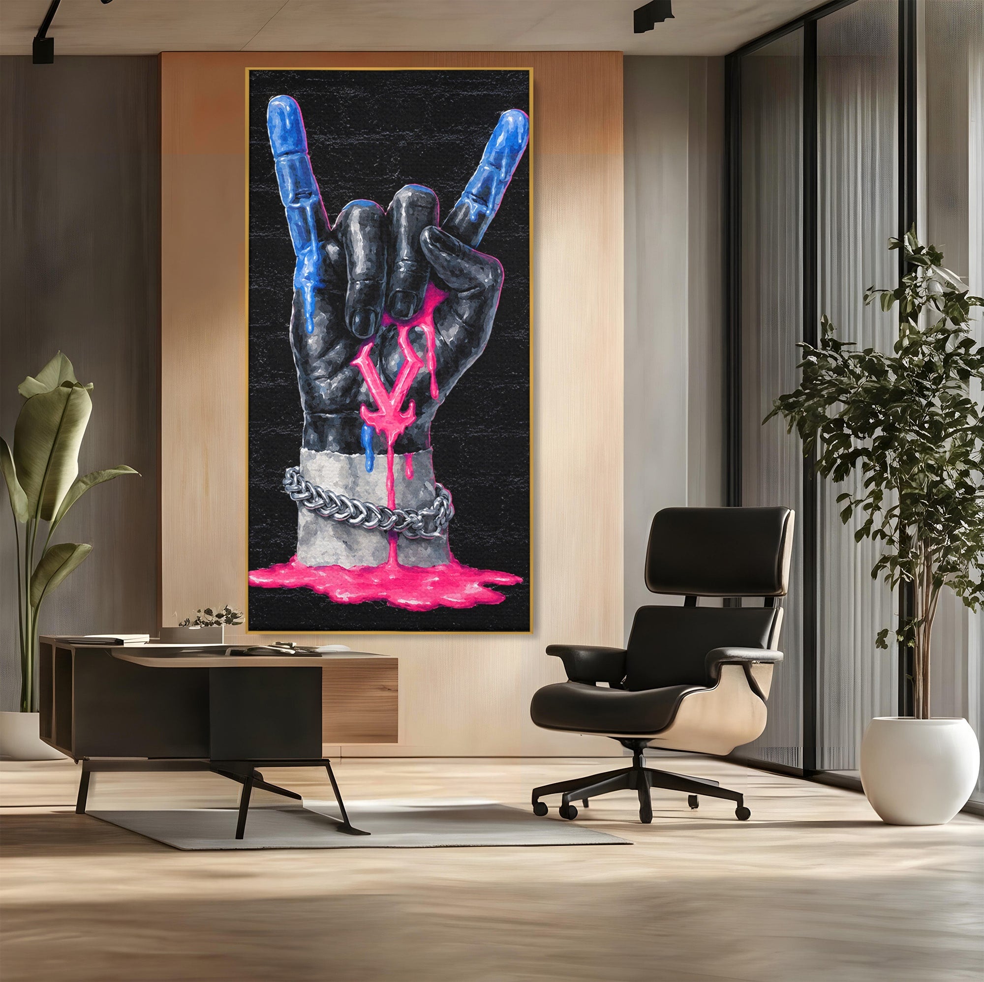 Tablou Canvas Premium LuxCanva® R1021, Mana Rock, Mana, Rock, Arta, Modern, Birou, Culori Vibrante