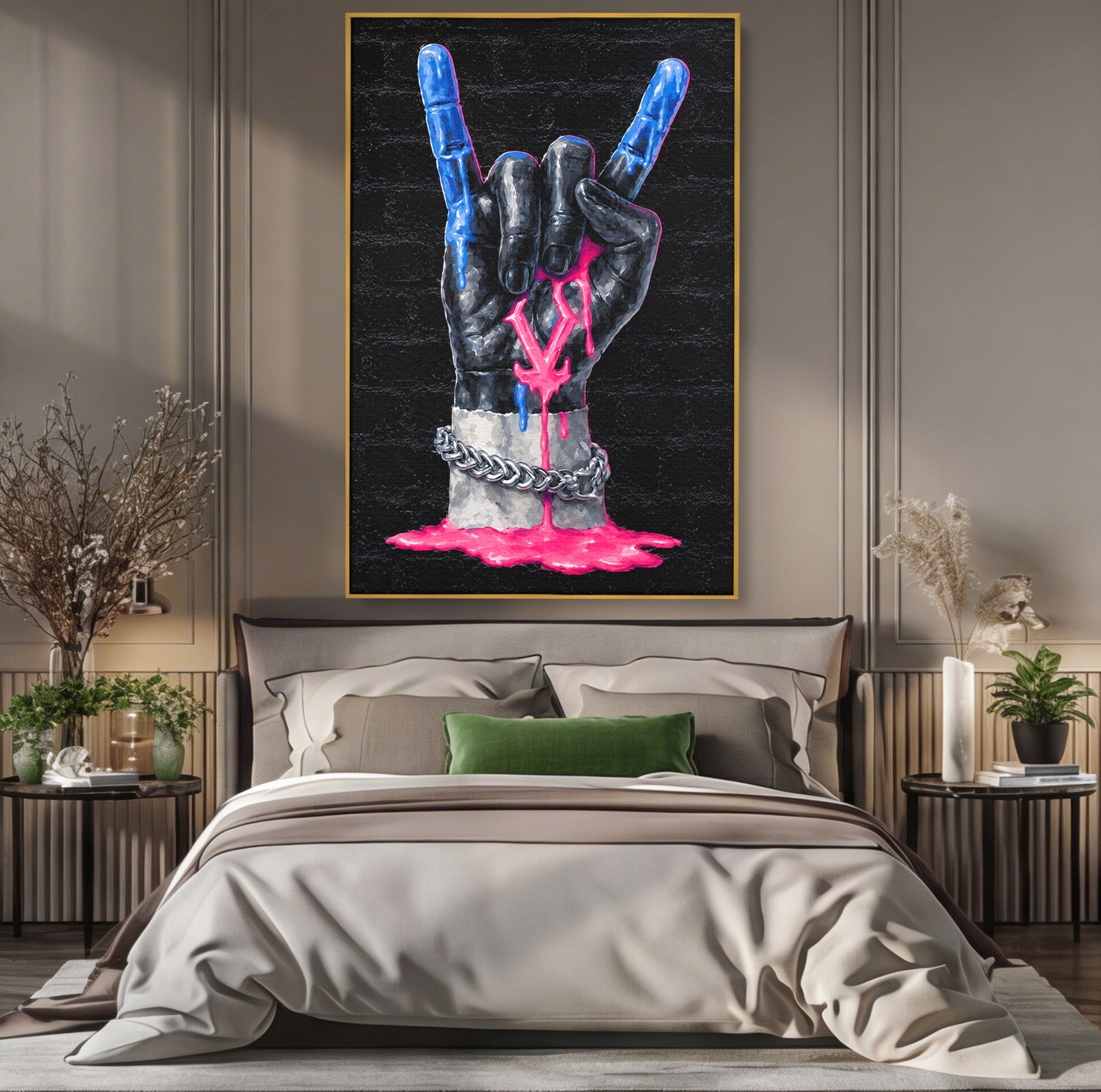 Tablou Canvas Premium LuxCanva® R1021, Mana Rock, Mana, Rock, Arta, Modern, Birou, Culori Vibrante