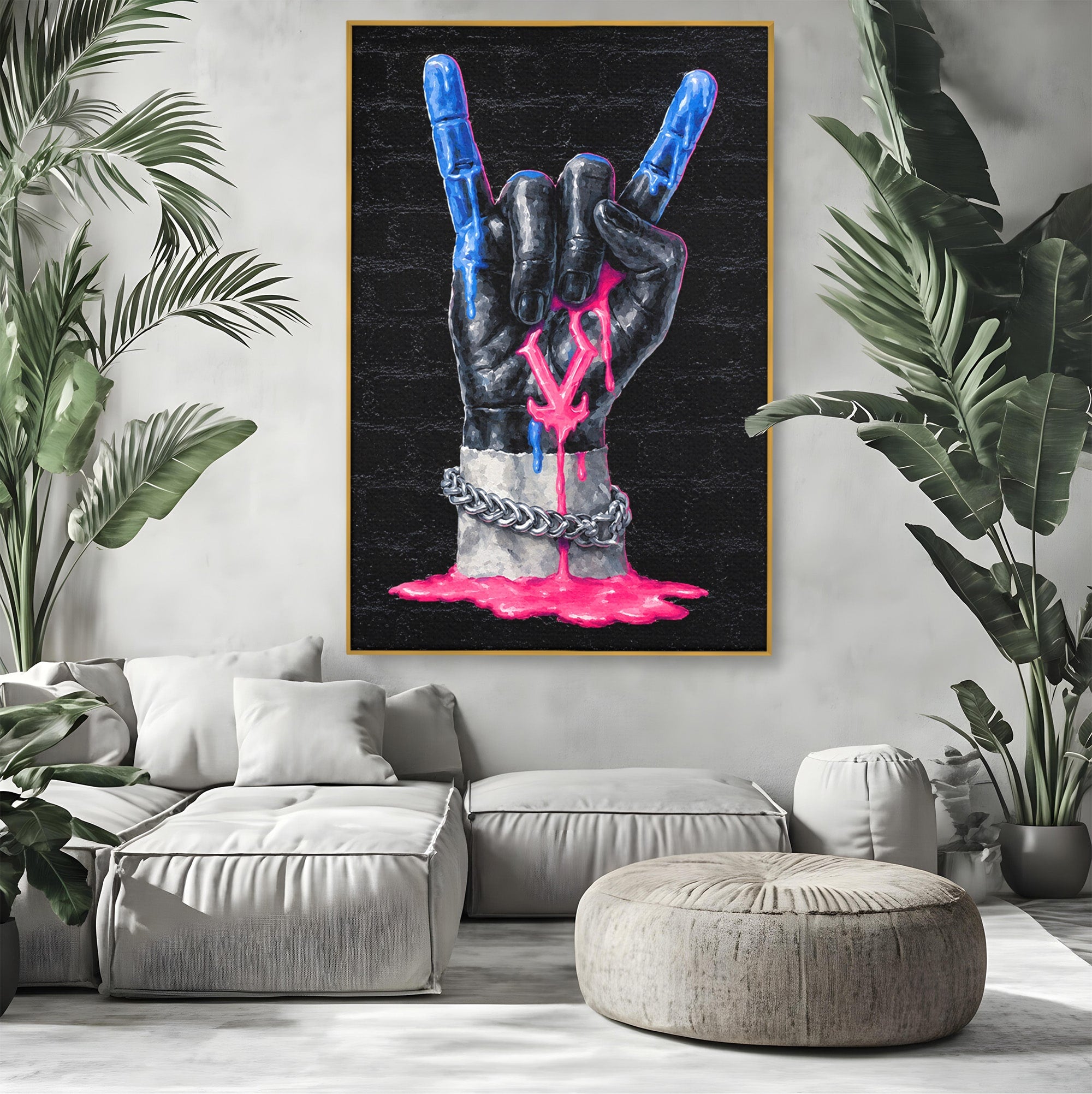 Tablou Canvas Premium LuxCanva® R1021, Mana Rock, Mana, Rock, Arta, Modern, Birou, Culori Vibrante