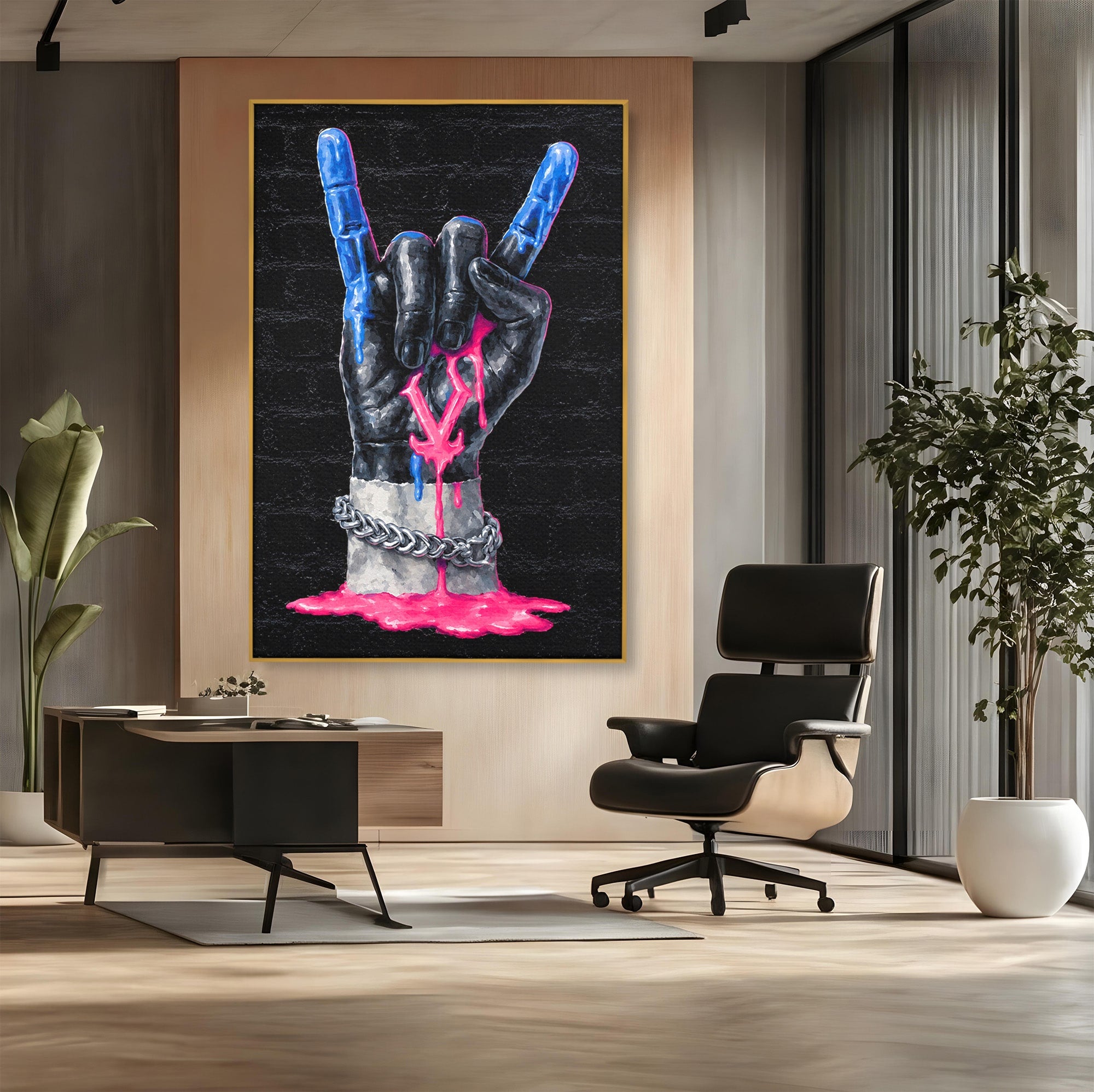 Tablou Canvas Premium LuxCanva® R1021, Mana Rock, Mana, Rock, Arta, Modern, Birou, Culori Vibrante