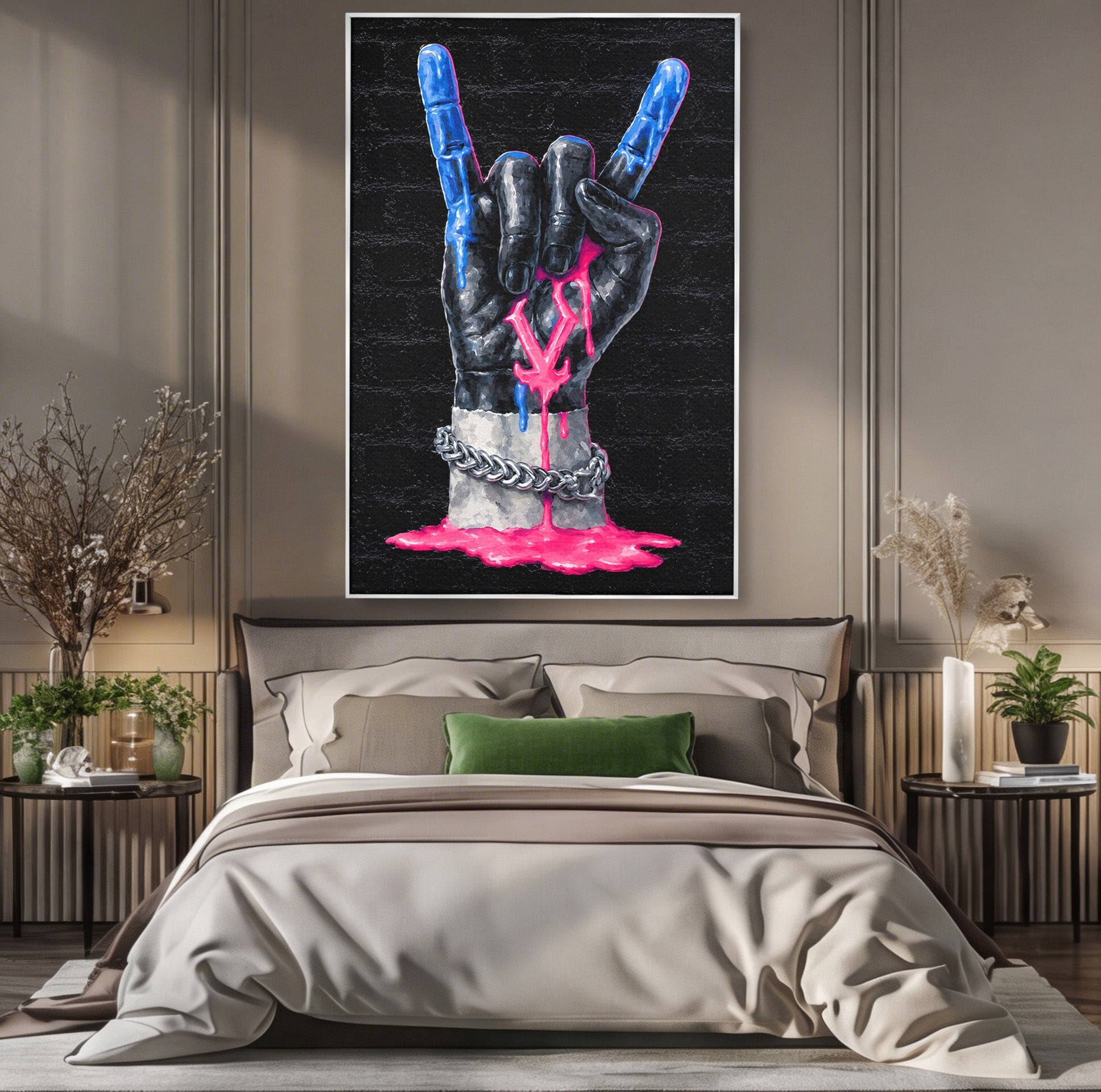 Tablou Canvas Premium LuxCanva® R1021, Mana Rock, Mana, Rock, Arta, Modern, Birou, Culori Vibrante