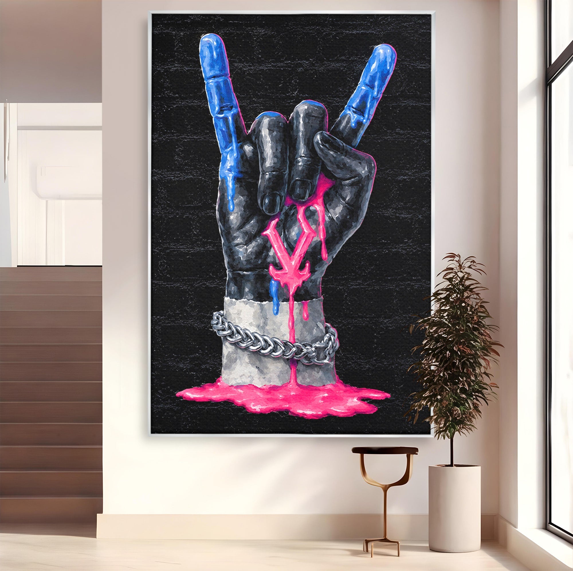 Tablou Canvas Premium LuxCanva® R1021, Mana Rock, Mana, Rock, Arta, Modern, Birou, Culori Vibrante
