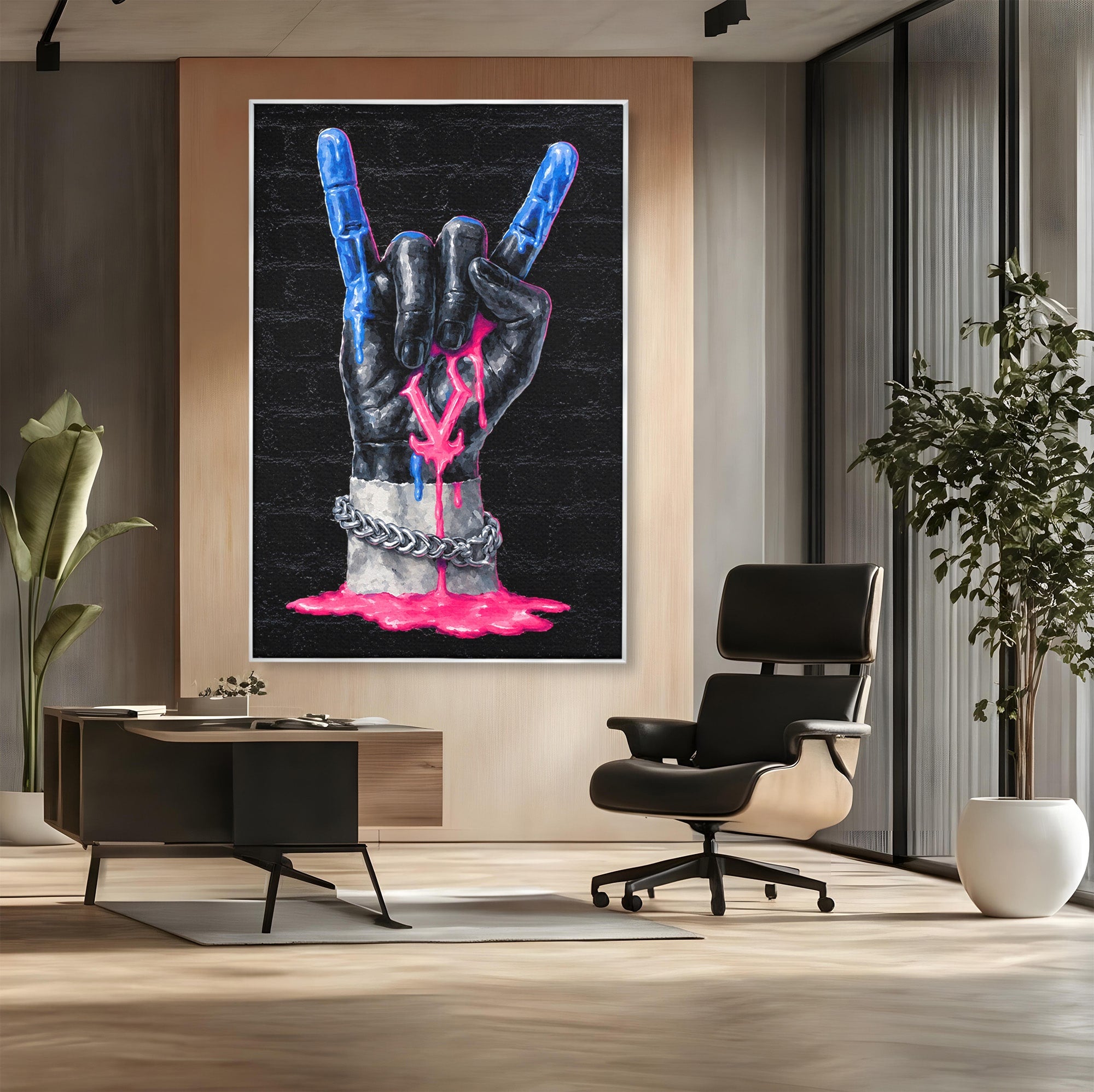 Tablou Canvas Premium LuxCanva® R1021, Mana Rock, Mana, Rock, Arta, Modern, Birou, Culori Vibrante