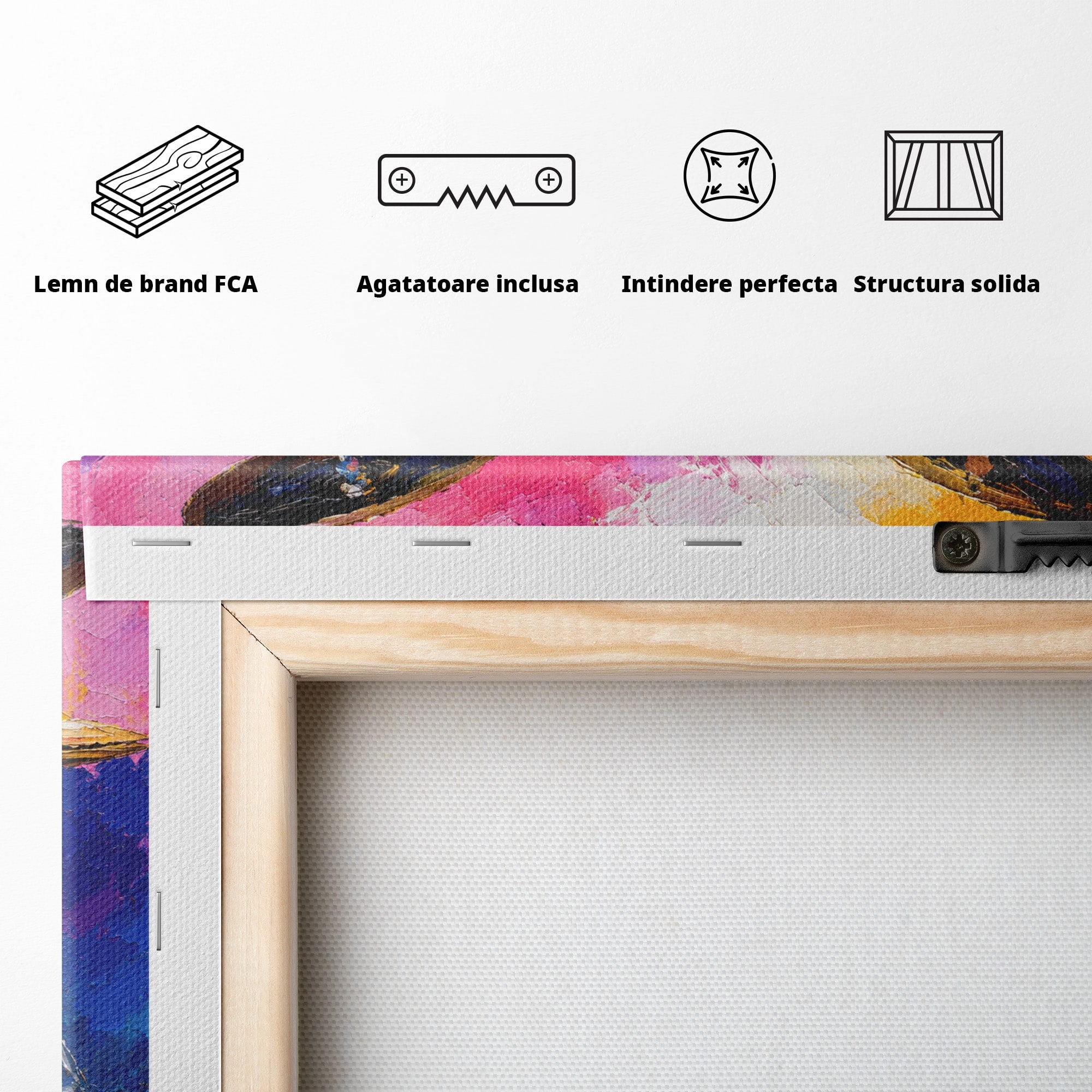 Tablou Canvas Premium LuxCanva® R1022, Set De Tobe Vibrant, Tobe, Muzica, Arta Abstracta, Energetic, Living, Culori Vibrante
