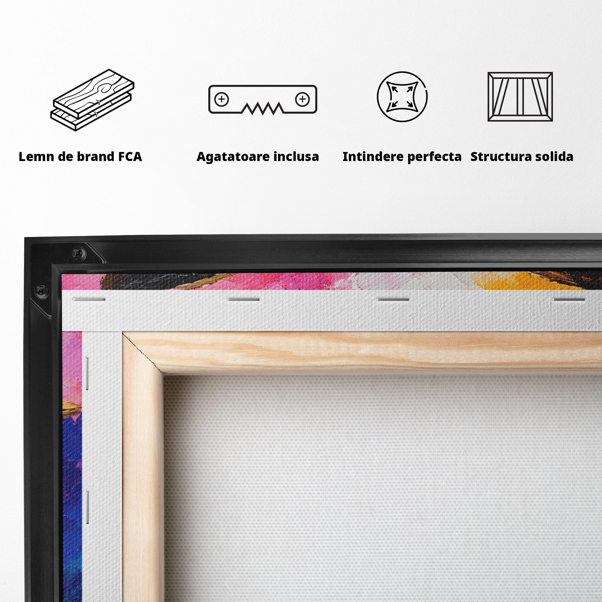 Tablou Canvas Premium LuxCanva® R1022, Set De Tobe Vibrant, Tobe, Muzica, Arta Abstracta, Energetic, Living, Culori Vibrante