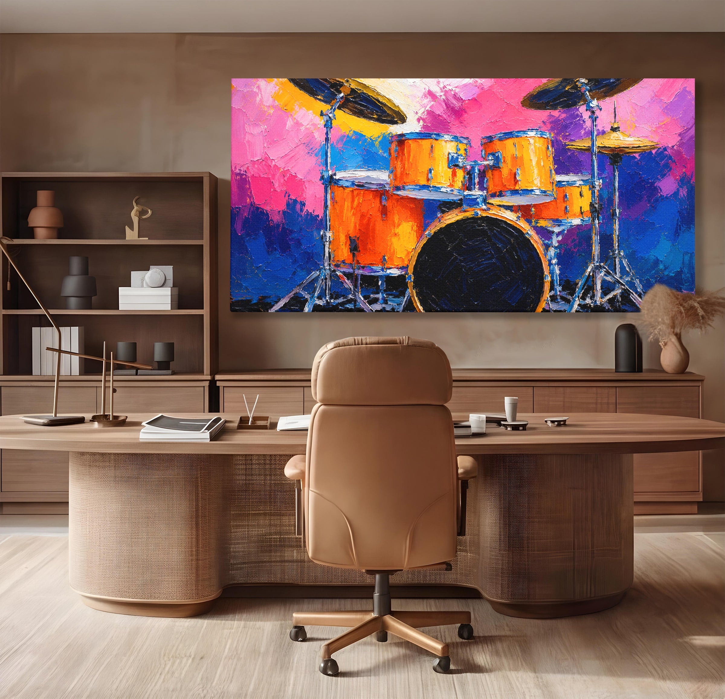 Tablou Canvas Premium LuxCanva® R1022, Set De Tobe Vibrant, Tobe, Muzica, Arta Abstracta, Energetic, Living, Culori Vibrante