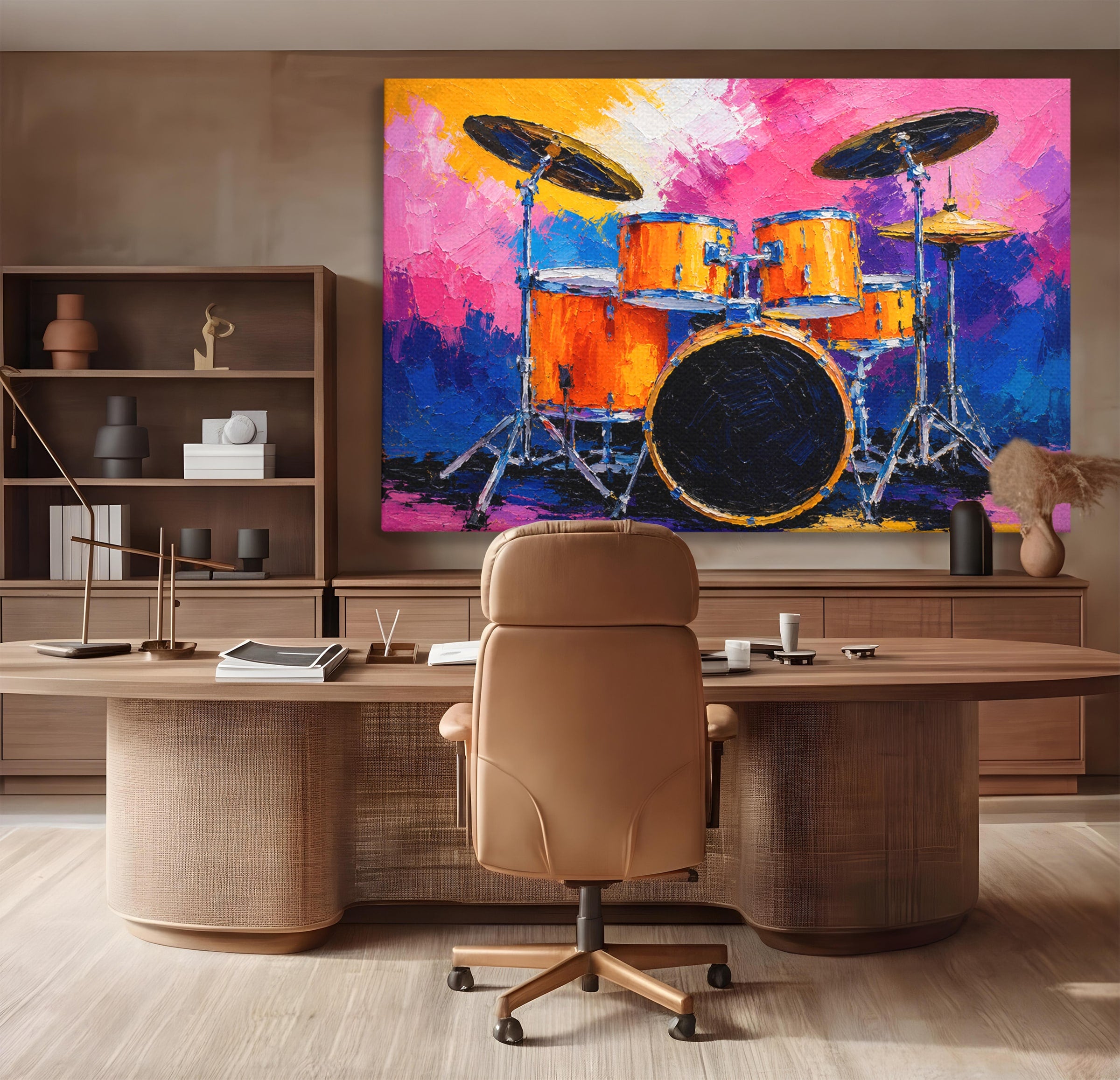 Tablou Canvas Premium LuxCanva® R1022, Set De Tobe Vibrant, Tobe, Muzica, Arta Abstracta, Energetic, Living, Culori Vibrante