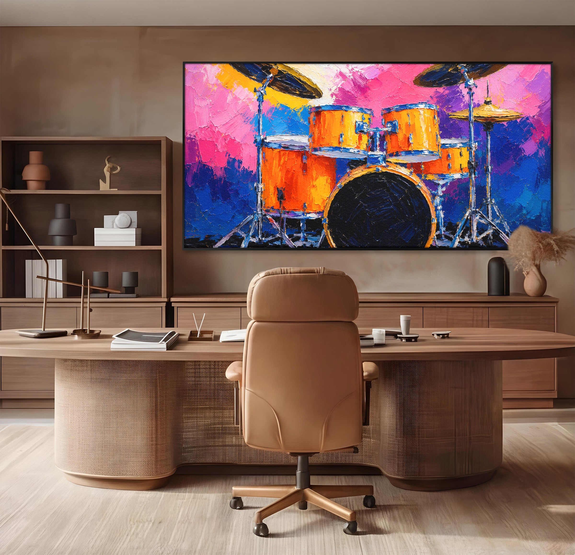 Tablou Canvas Premium LuxCanva® R1022, Set De Tobe Vibrant, Tobe, Muzica, Arta Abstracta, Energetic, Living, Culori Vibrante