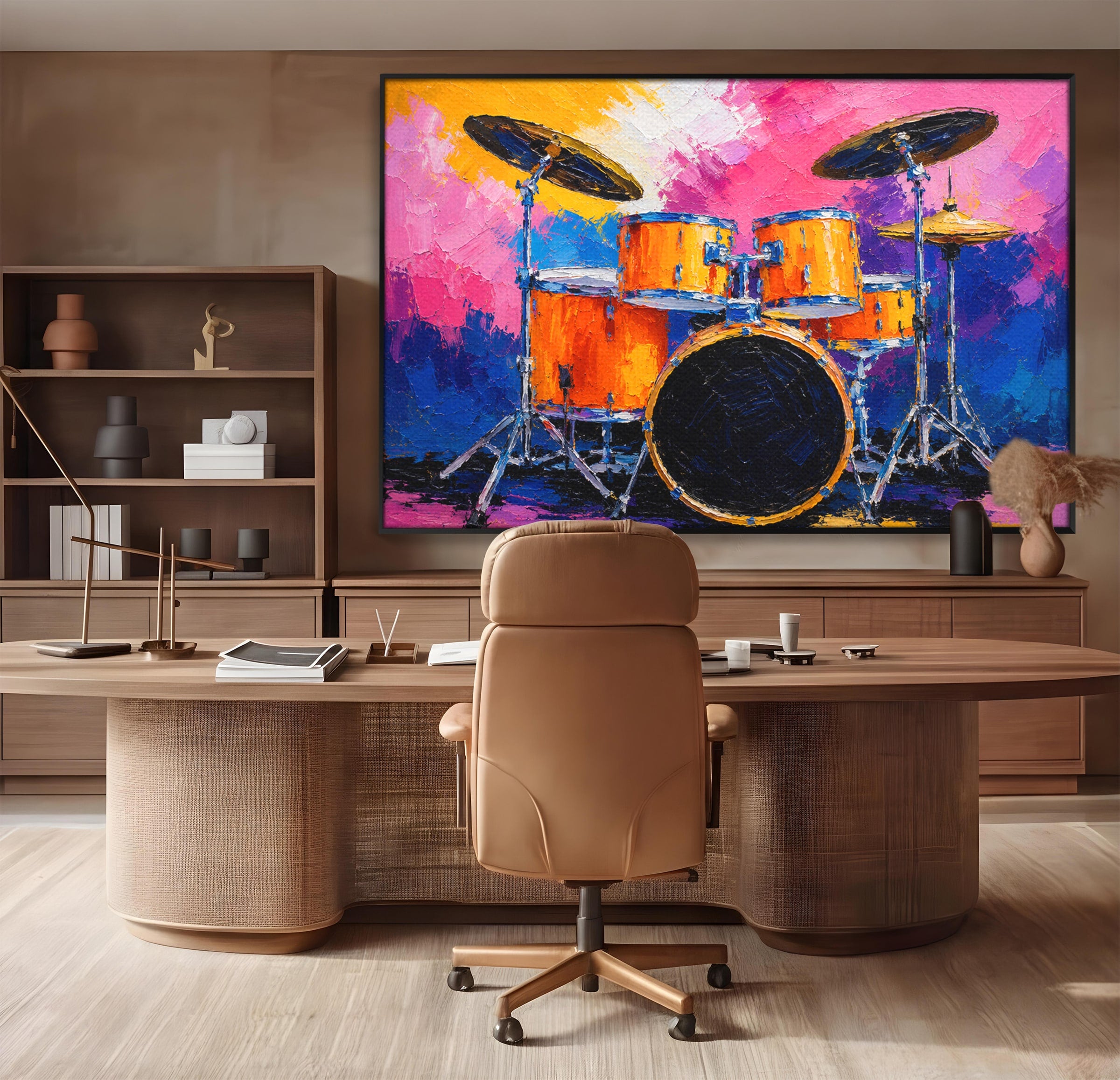 Tablou Canvas Premium LuxCanva® R1022, Set De Tobe Vibrant, Tobe, Muzica, Arta Abstracta, Energetic, Living, Culori Vibrante