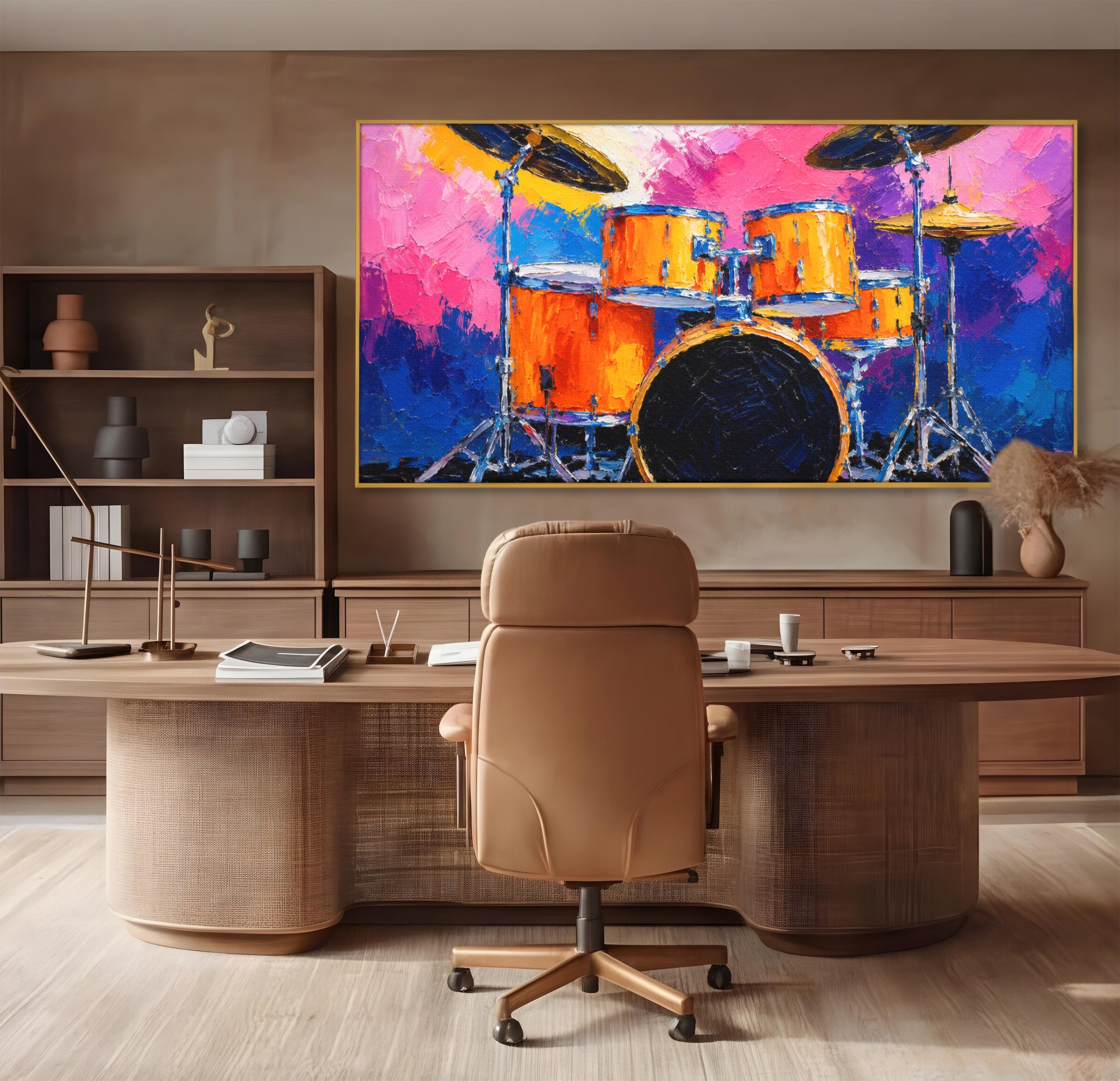 Tablou Canvas Premium LuxCanva® R1022, Set De Tobe Vibrant, Tobe, Muzica, Arta Abstracta, Energetic, Living, Culori Vibrante