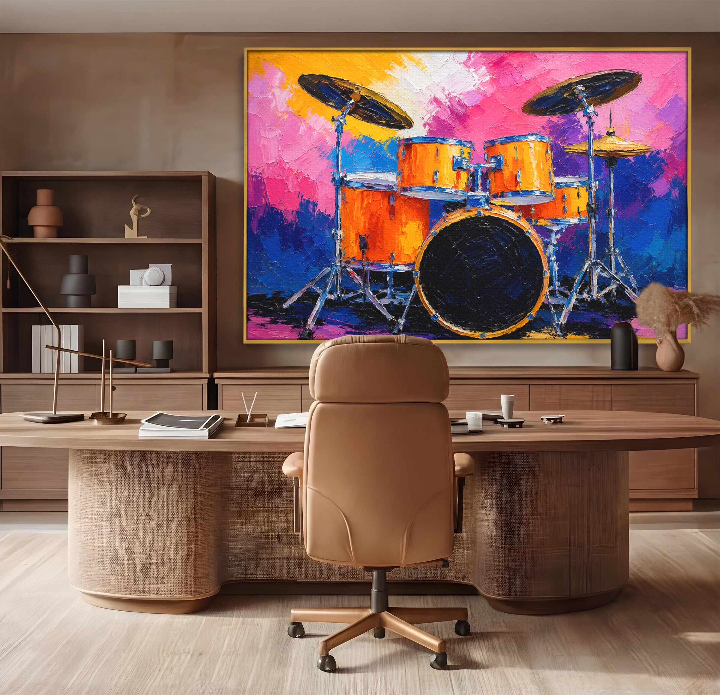 Tablou Canvas Premium LuxCanva® R1022, Set De Tobe Vibrant, Tobe, Muzica, Arta Abstracta, Energetic, Living, Culori Vibrante