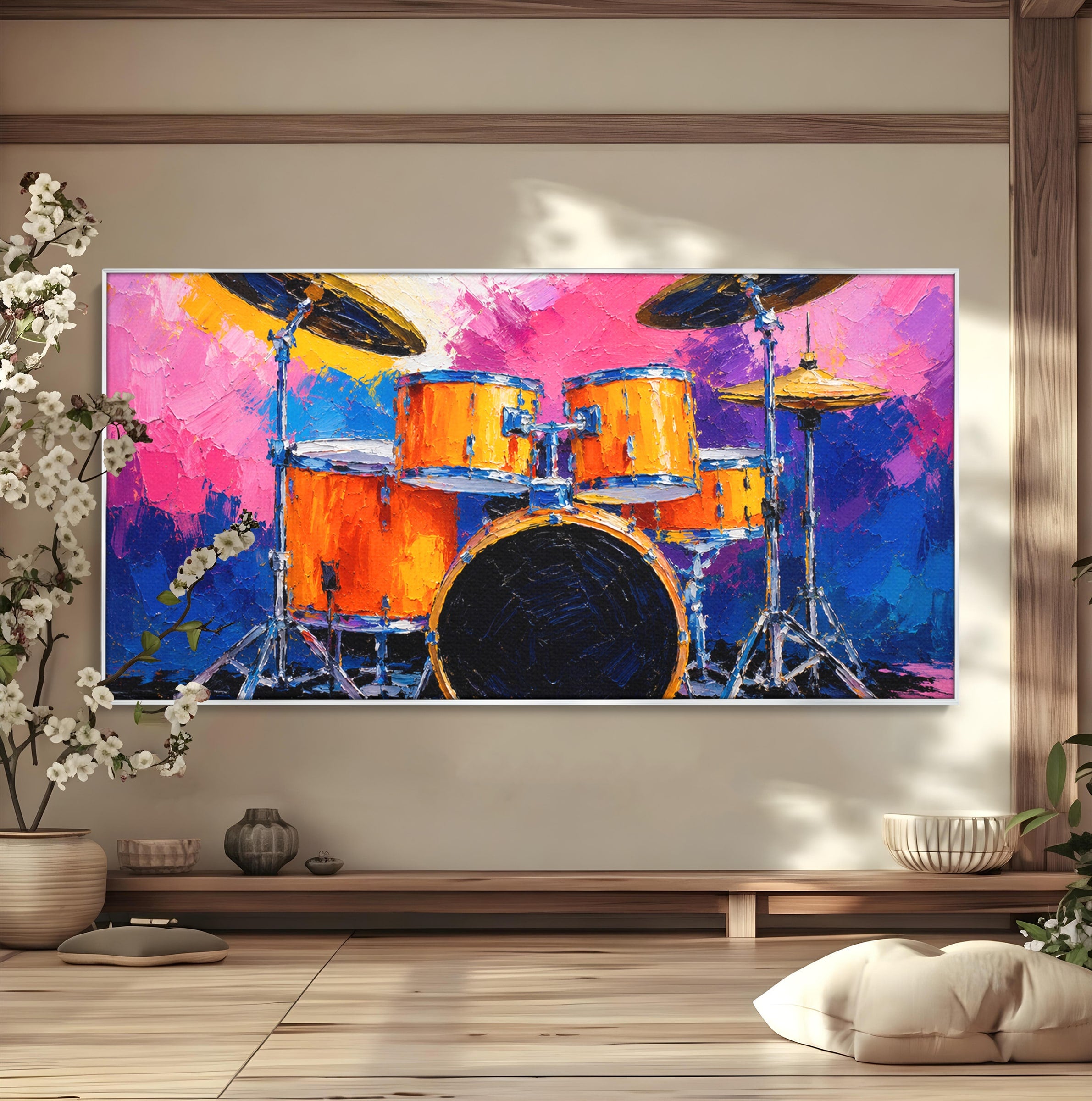 Tablou Canvas Premium LuxCanva® R1022, Set De Tobe Vibrant, Tobe, Muzica, Arta Abstracta, Energetic, Living, Culori Vibrante