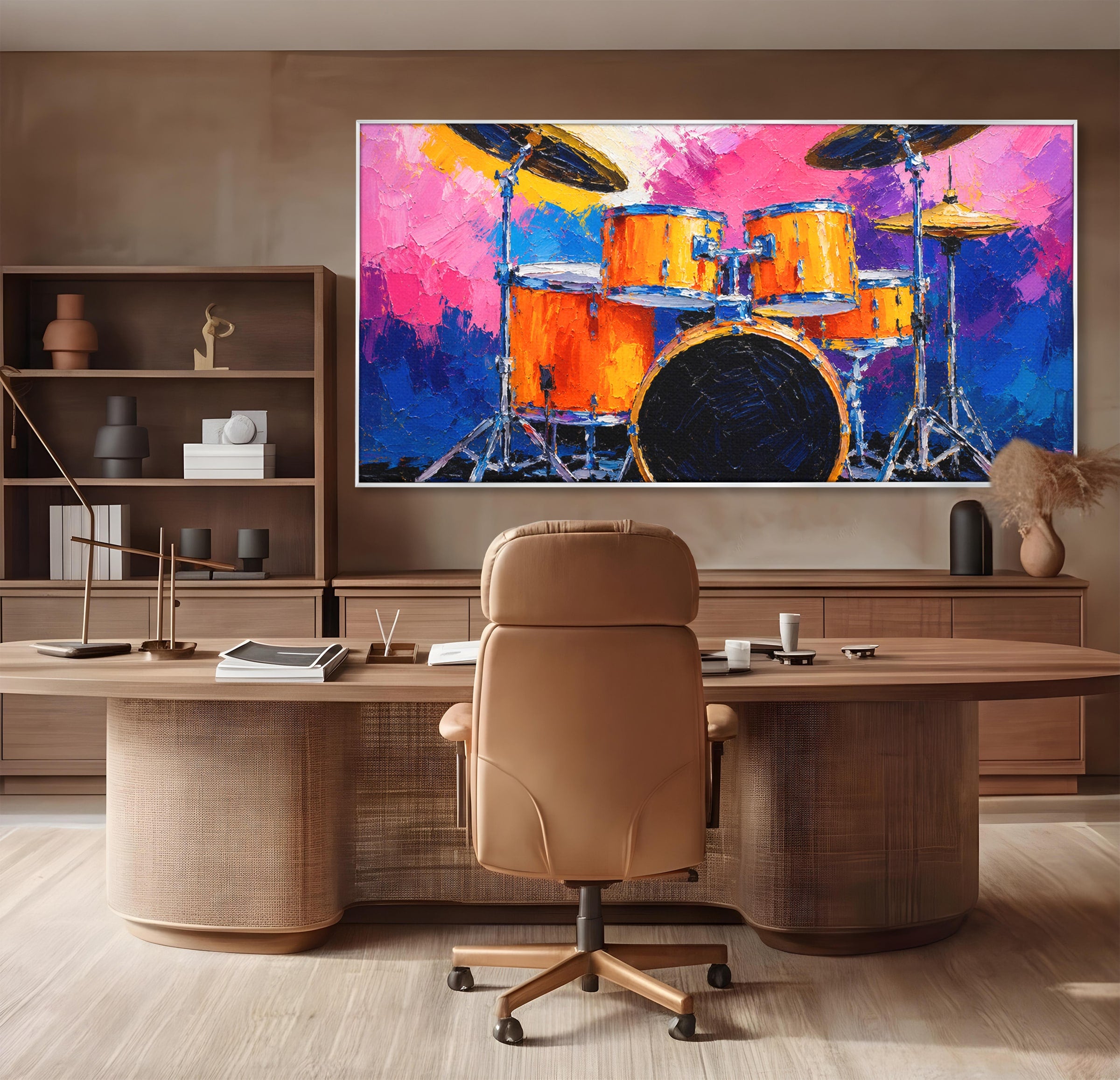 Tablou Canvas Premium LuxCanva® R1022, Set De Tobe Vibrant, Tobe, Muzica, Arta Abstracta, Energetic, Living, Culori Vibrante