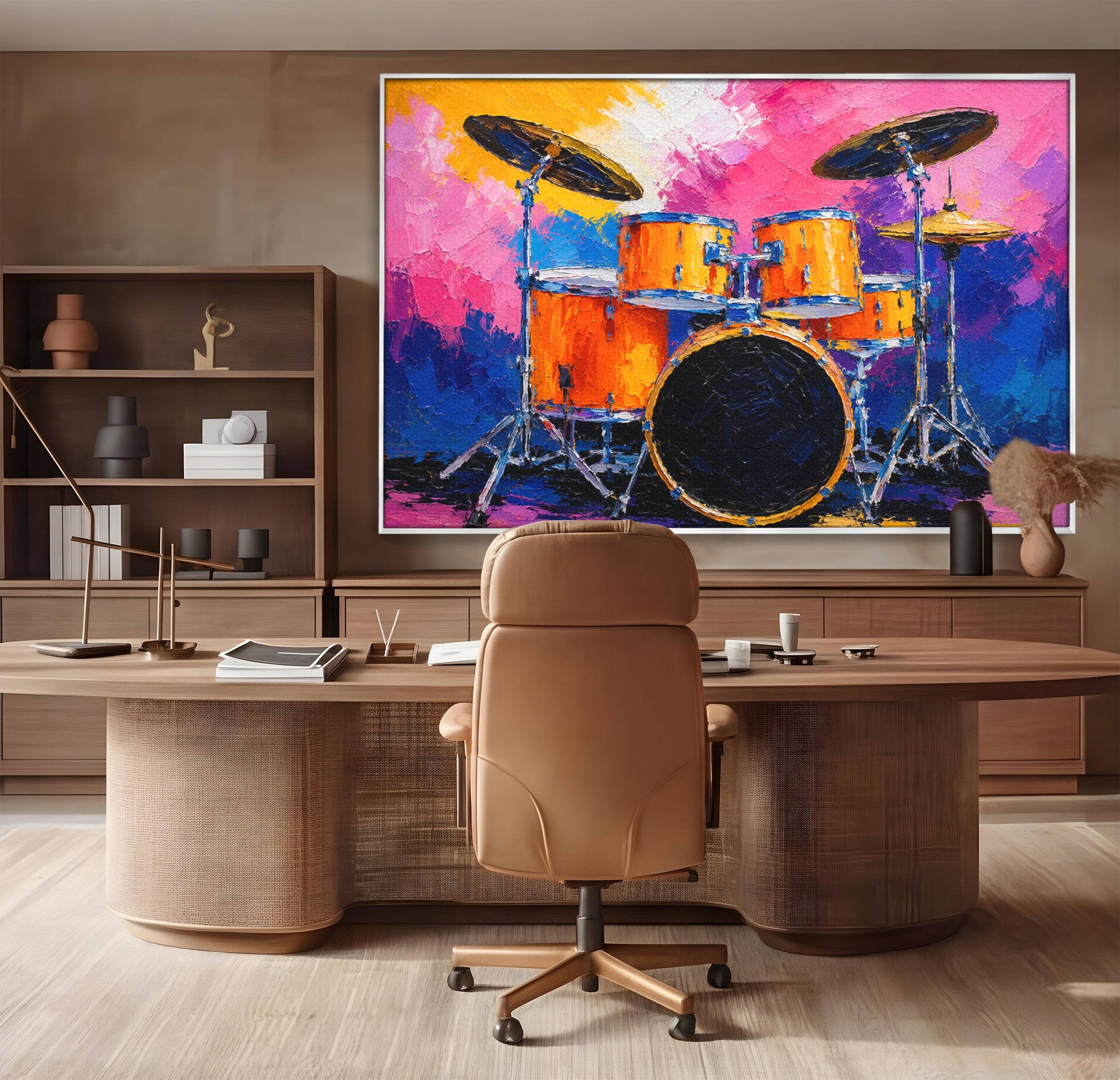 Tablou Canvas Premium LuxCanva® R1022, Set De Tobe Vibrant, Tobe, Muzica, Arta Abstracta, Energetic, Living, Culori Vibrante
