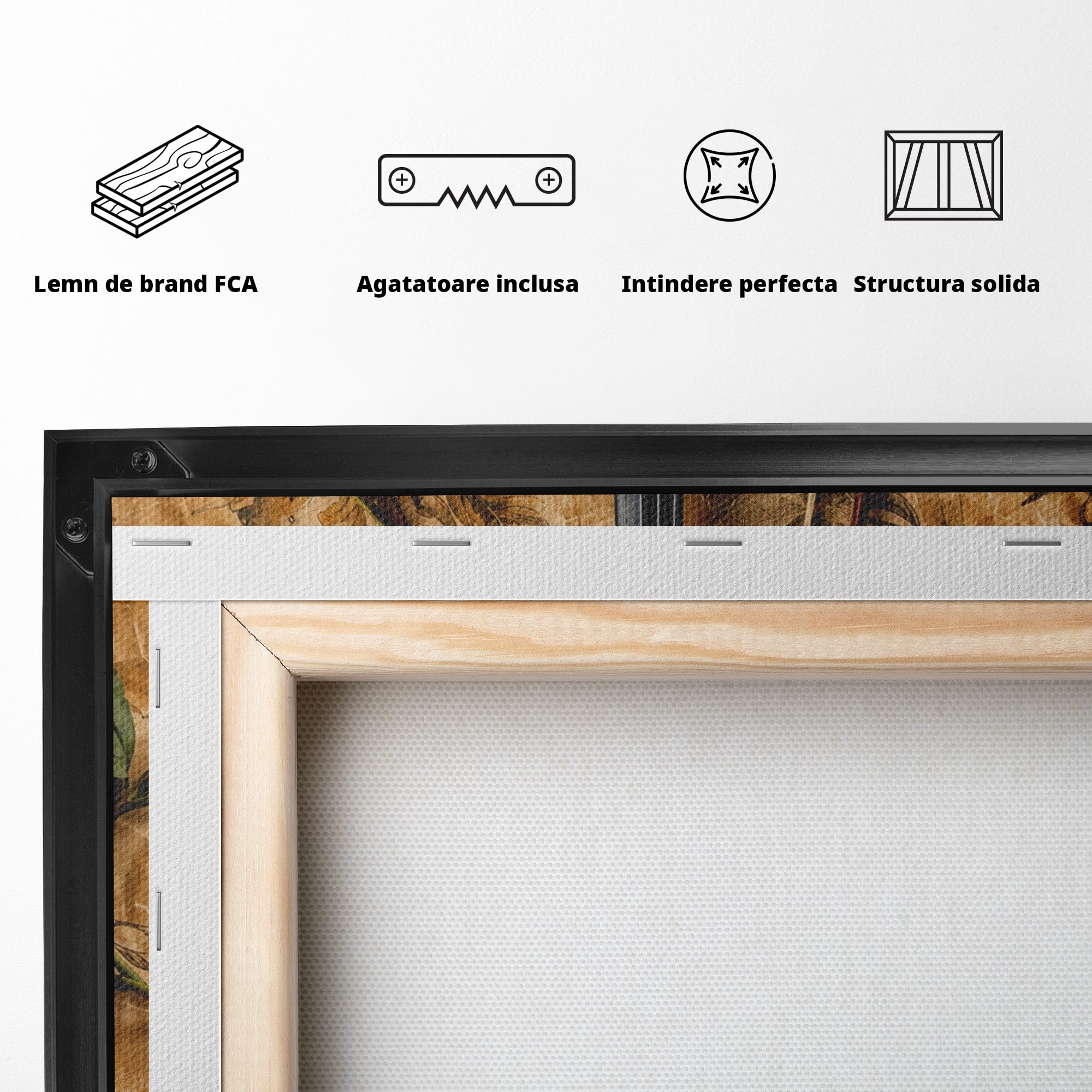 Tablou Canvas Premium LuxCanva® R1023, Vioara Vintage, Vioara, Flori, Vintage, Muzica, Living, Culori Vibrante