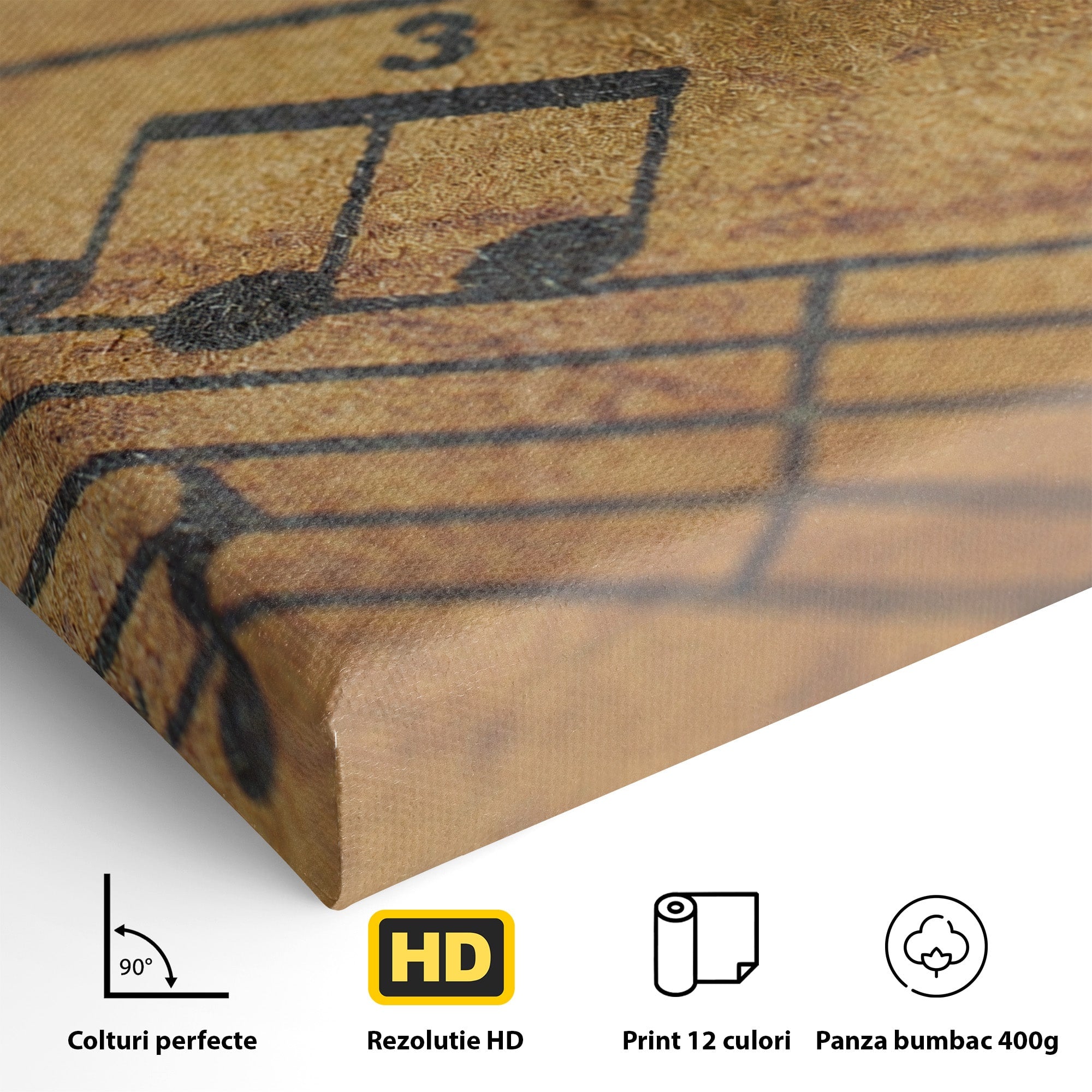 Tablou Canvas Premium LuxCanva® R1024, Armonii Muzicale, Muzica, Partitura, Stilou, Insemnari, Birou, Vintage, Culori Vibrante