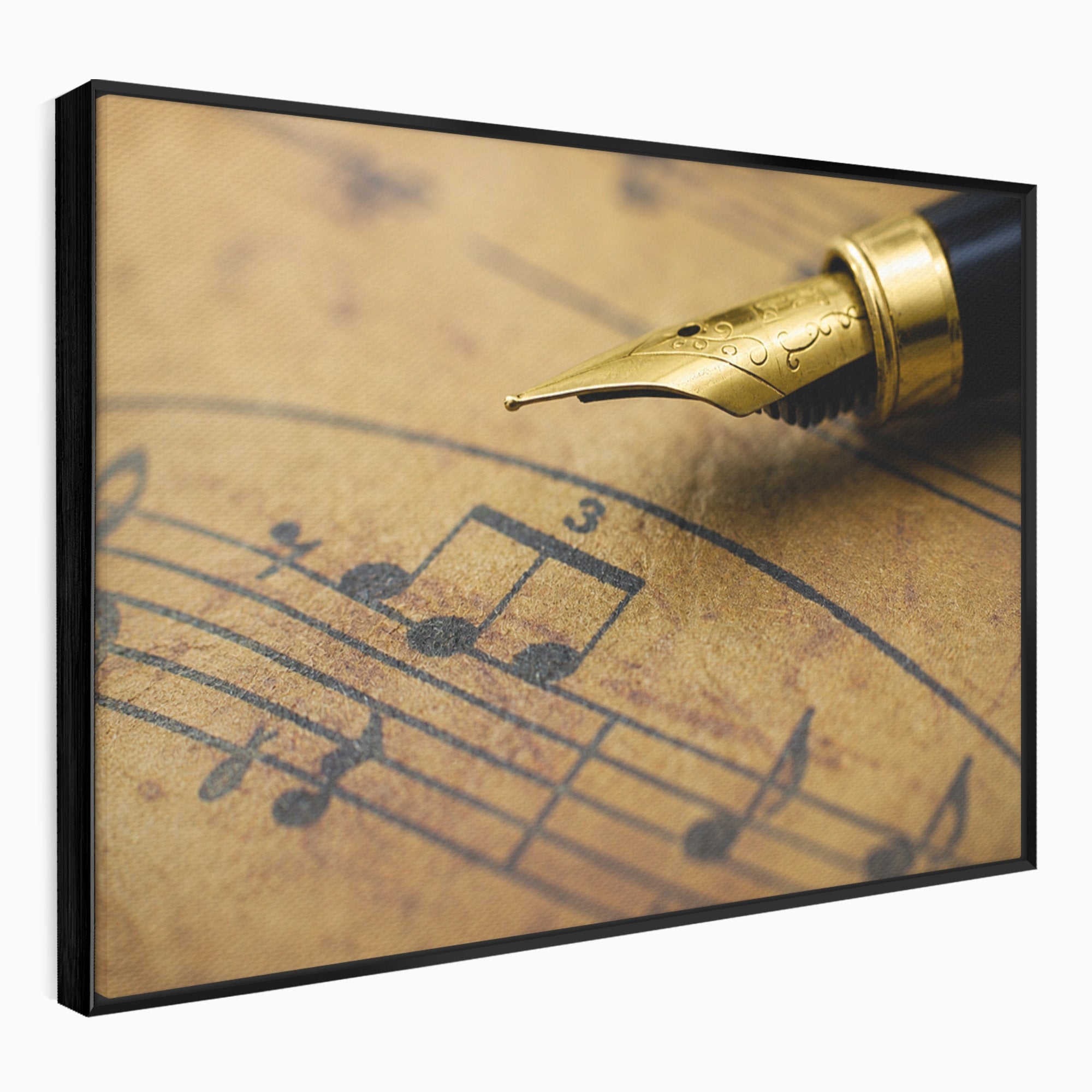 Tablou Canvas Premium LuxCanva® R1024, Armonii Muzicale, Muzica, Partitura, Stilou, Insemnari, Birou, Vintage, Culori Vibrante