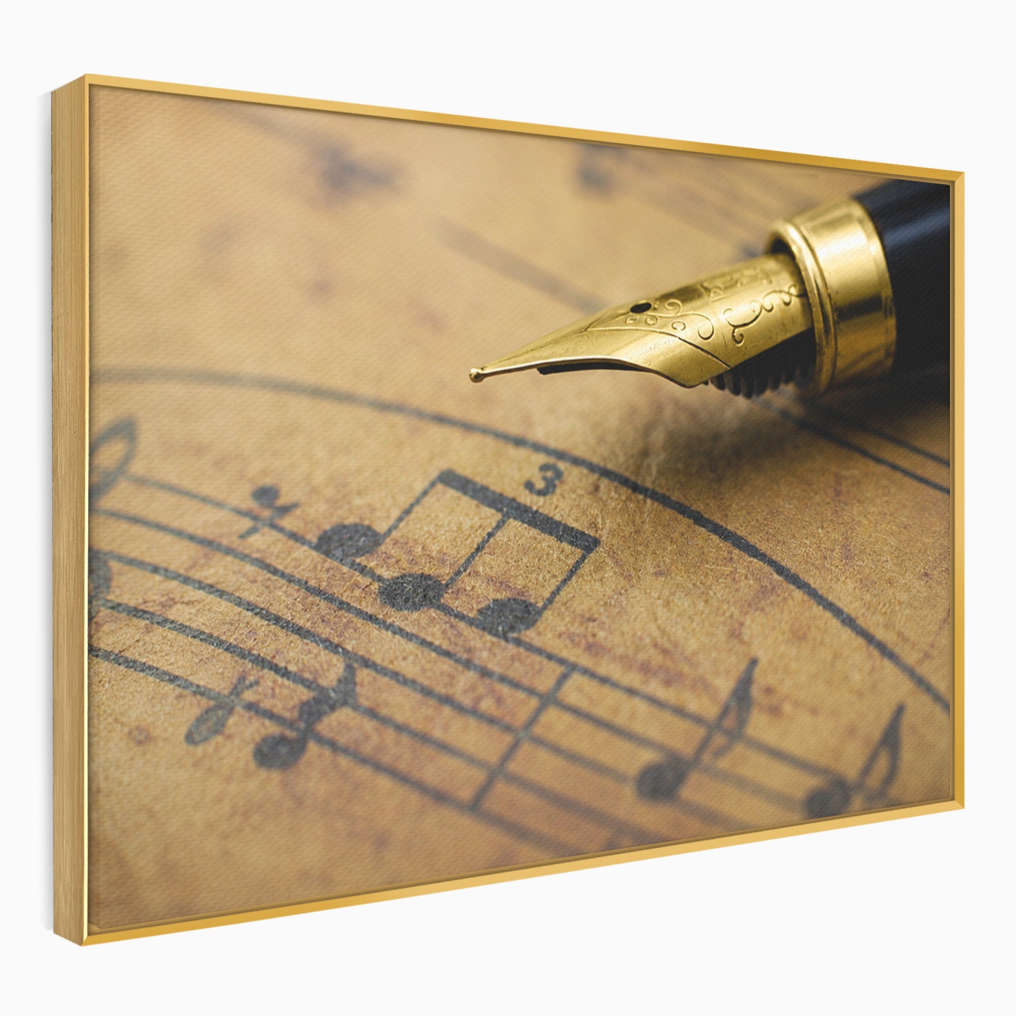 Tablou Canvas Premium LuxCanva® R1024, Armonii Muzicale, Muzica, Partitura, Stilou, Insemnari, Birou, Vintage, Culori Vibrante