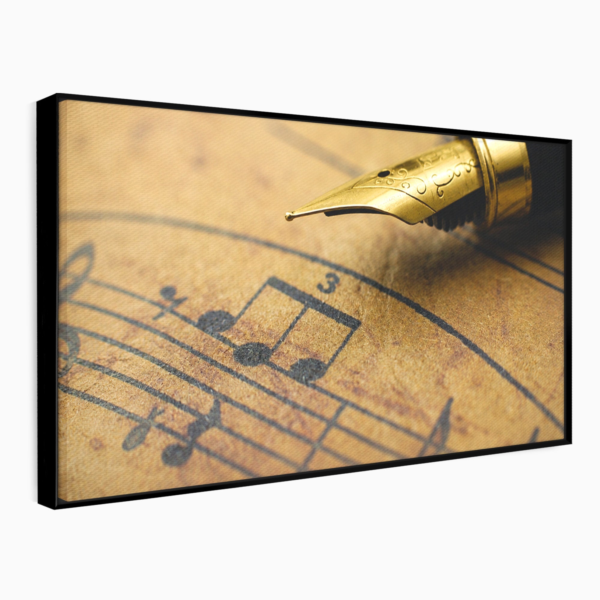 Tablou Canvas Premium LuxCanva® R1024, Armonii Muzicale, Muzica, Partitura, Stilou, Insemnari, Birou, Vintage, Culori Vibrante