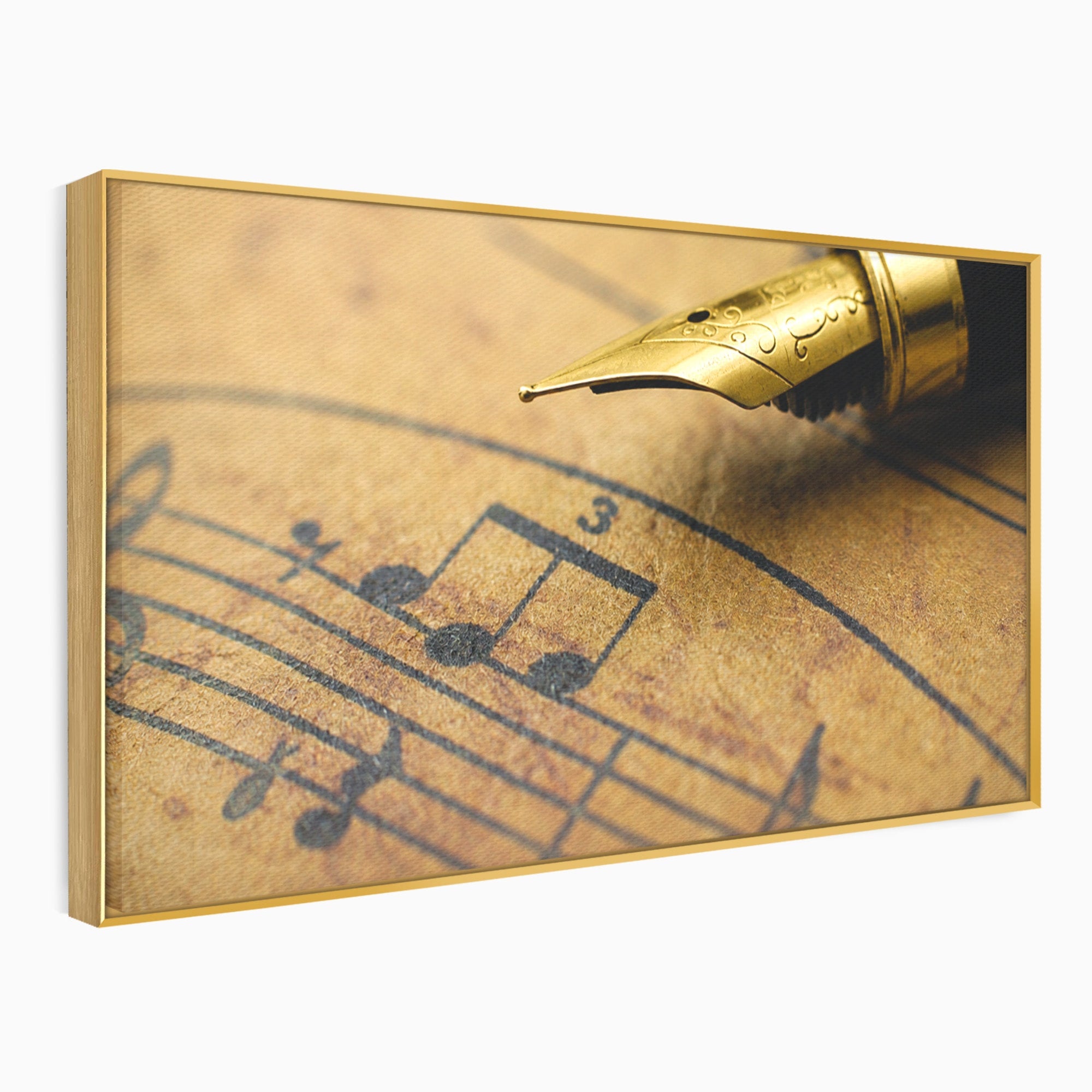 Tablou Canvas Premium LuxCanva® R1024, Armonii Muzicale, Muzica, Partitura, Stilou, Insemnari, Birou, Vintage, Culori Vibrante