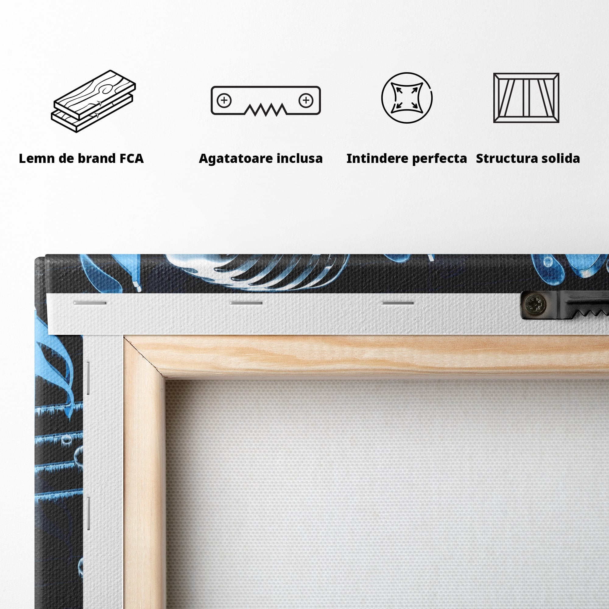Tablou Canvas Premium LuxCanva® R1025, Microfon Retro Muzical, Microfon, Muzica, Retro, Note Muzicale, Birou, Living, Culori Vibrante