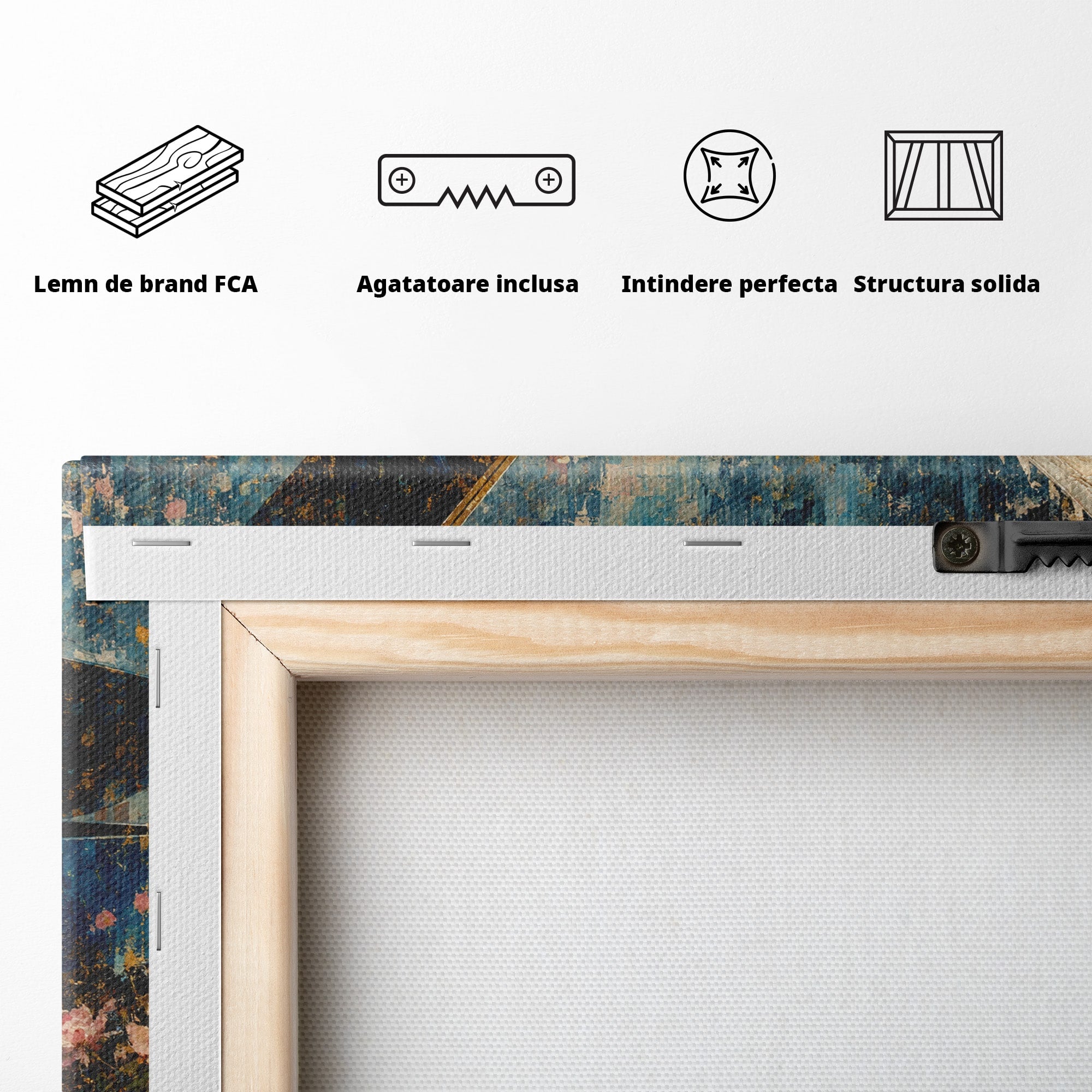 Tablou Canvas Premium LuxCanva® R1026, Inger La Pian Albastru, Inger, Pian, Flori, Living, Arta, Culori Vibrante