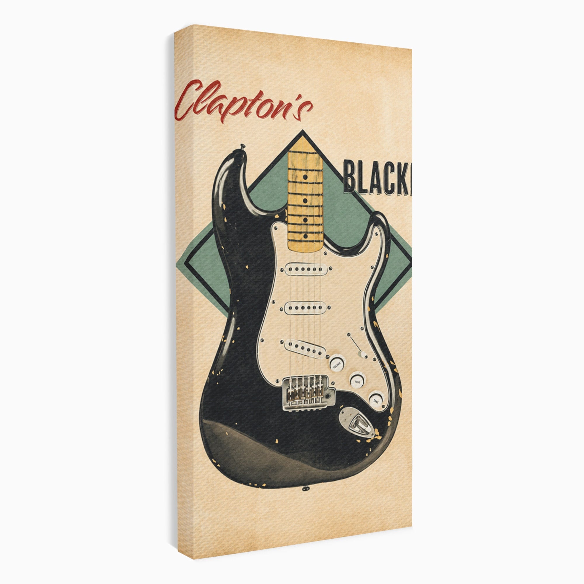 Tablou Canvas Premium LuxCanva® R1030, Chitara Rock Vintage, Chitara, Muzica, Vintage, Rock, Birou, Culori Vibrante