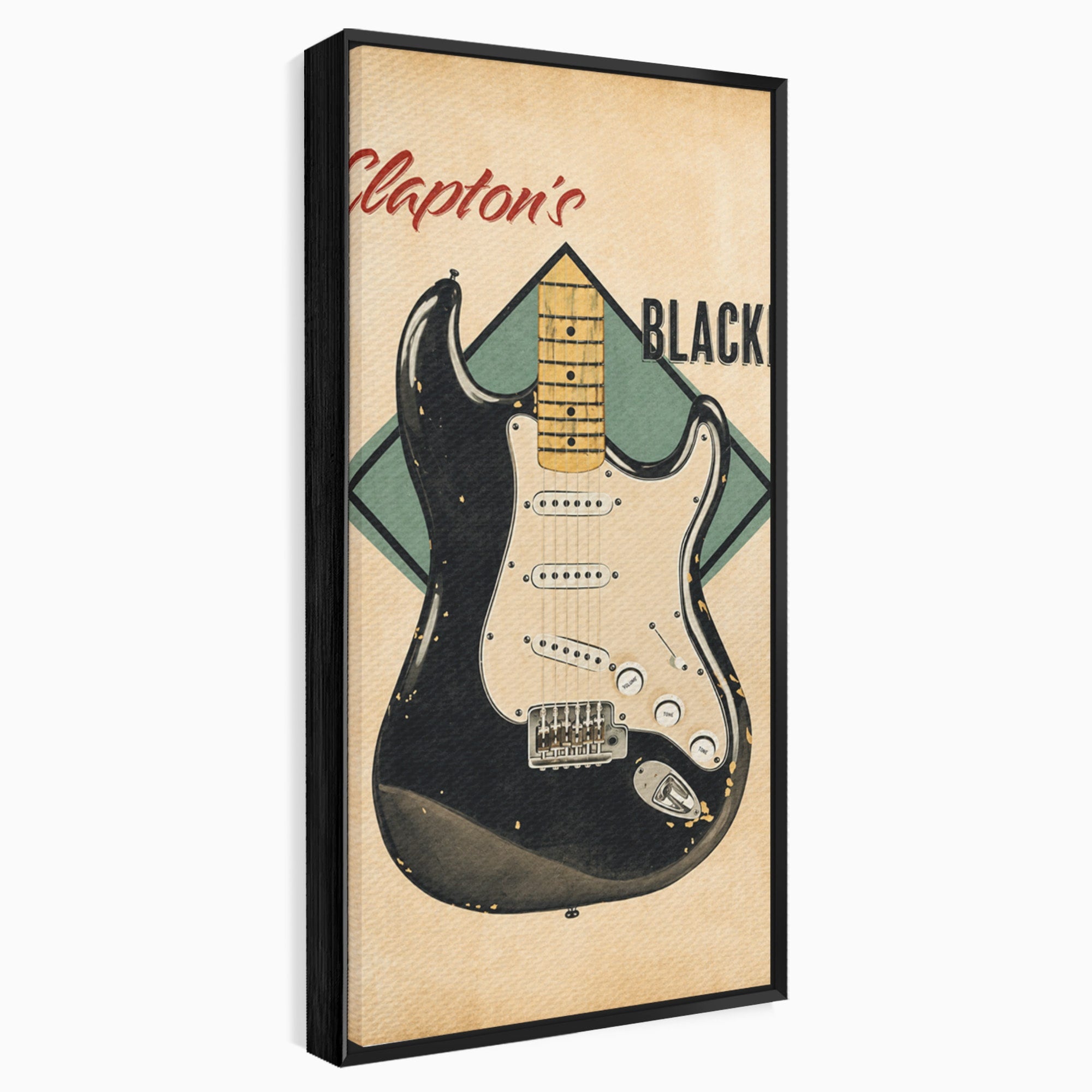 Tablou Canvas Premium LuxCanva® R1030, Chitara Rock Vintage, Chitara, Muzica, Vintage, Rock, Birou, Culori Vibrante