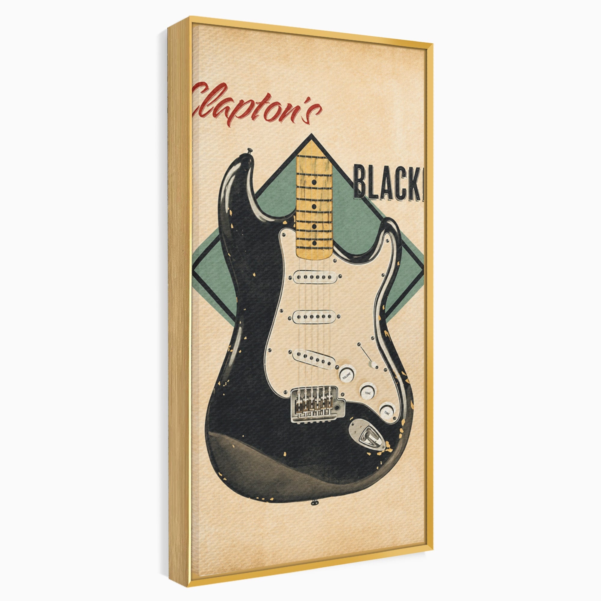 Tablou Canvas Premium LuxCanva® R1030, Chitara Rock Vintage, Chitara, Muzica, Vintage, Rock, Birou, Culori Vibrante