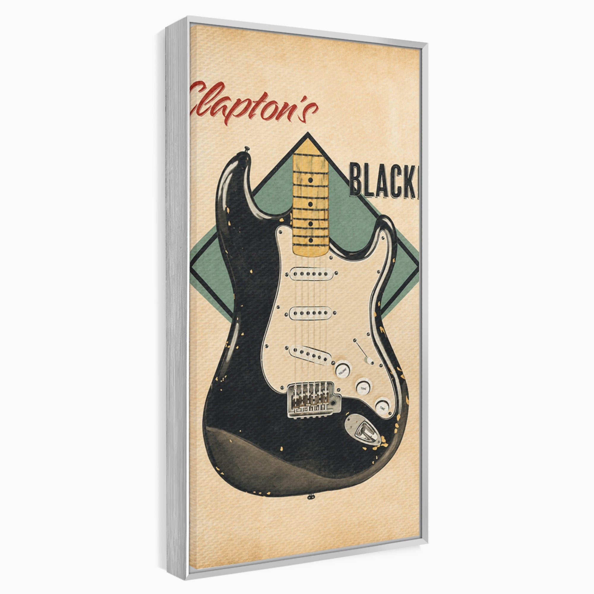 Tablou Canvas Premium LuxCanva® R1030, Chitara Rock Vintage, Chitara, Muzica, Vintage, Rock, Birou, Culori Vibrante
