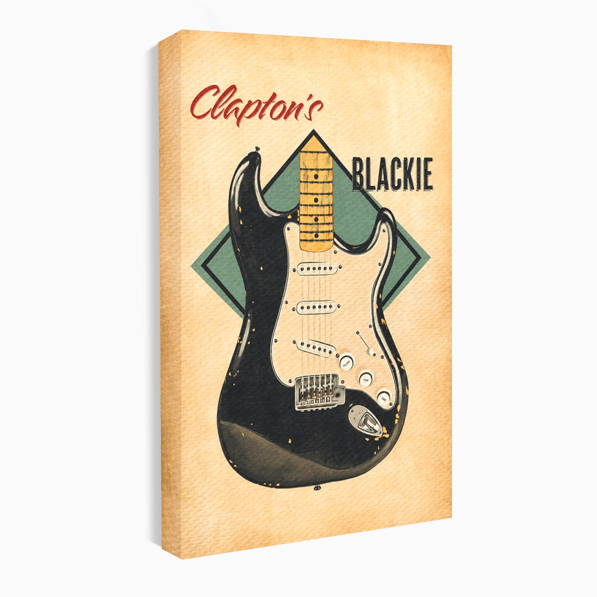 Tablou Canvas Premium LuxCanva® R1030, Chitara Rock Vintage, Chitara, Muzica, Vintage, Rock, Birou, Culori Vibrante