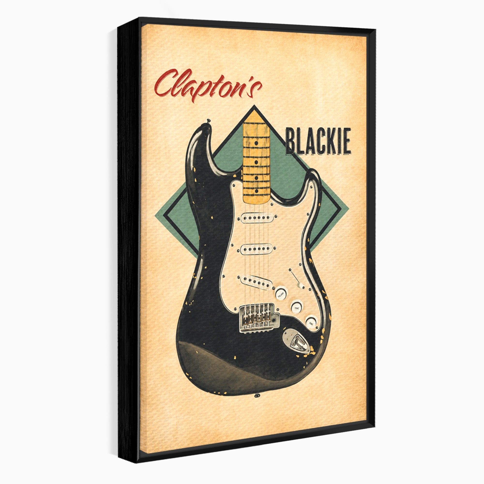 Tablou Canvas Premium LuxCanva® R1030, Chitara Rock Vintage, Chitara, Muzica, Vintage, Rock, Birou, Culori Vibrante