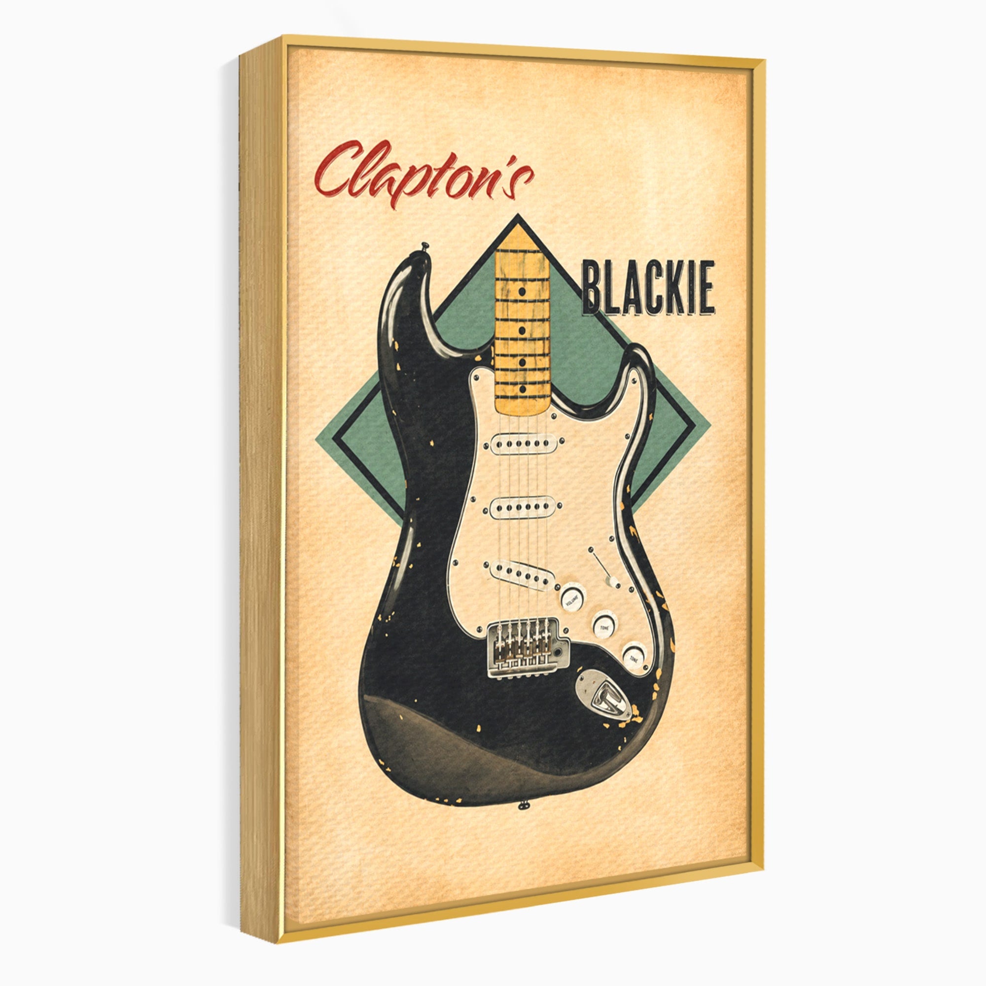 Tablou Canvas Premium LuxCanva® R1030, Chitara Rock Vintage, Chitara, Muzica, Vintage, Rock, Birou, Culori Vibrante