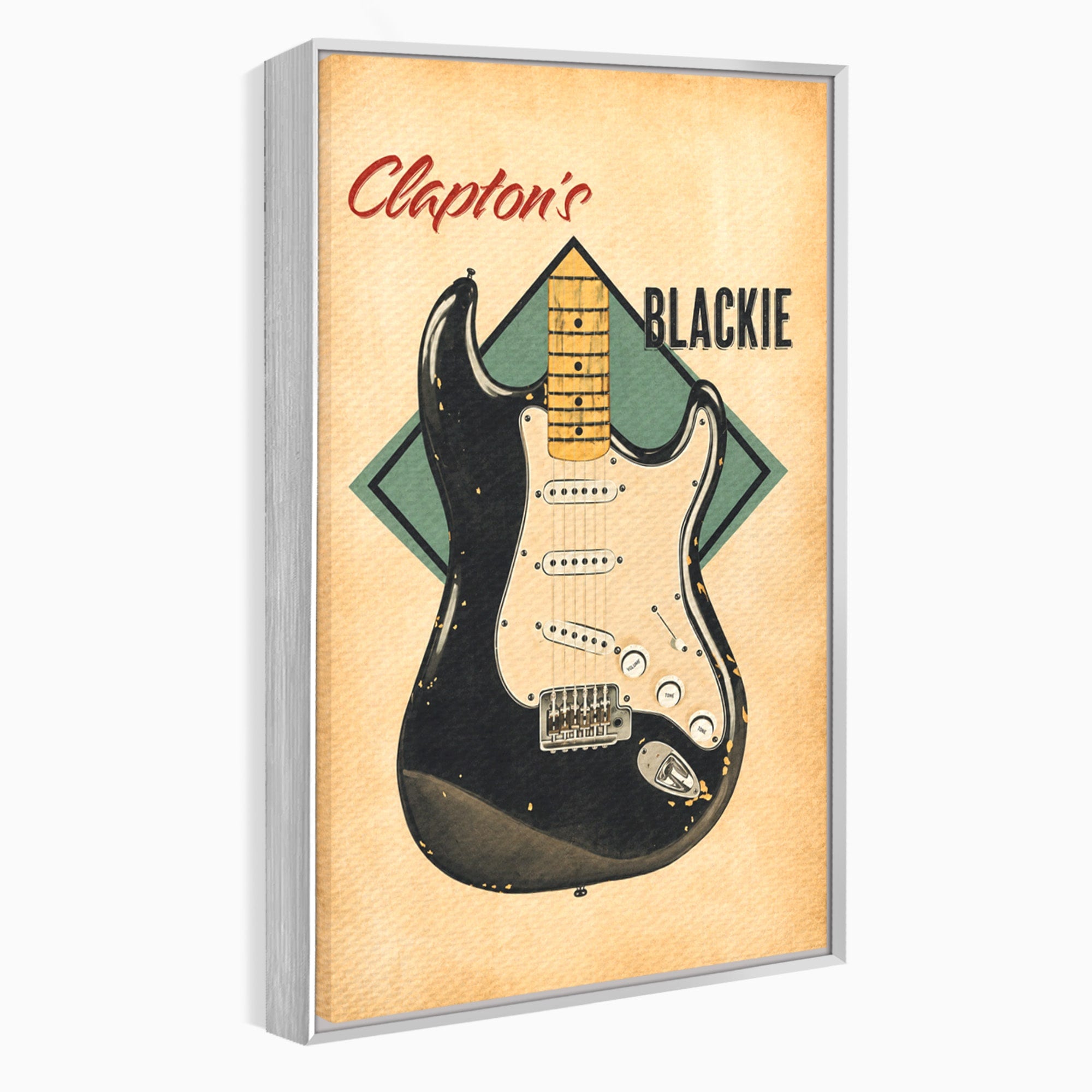 Tablou Canvas Premium LuxCanva® R1030, Chitara Rock Vintage, Chitara, Muzica, Vintage, Rock, Birou, Culori Vibrante