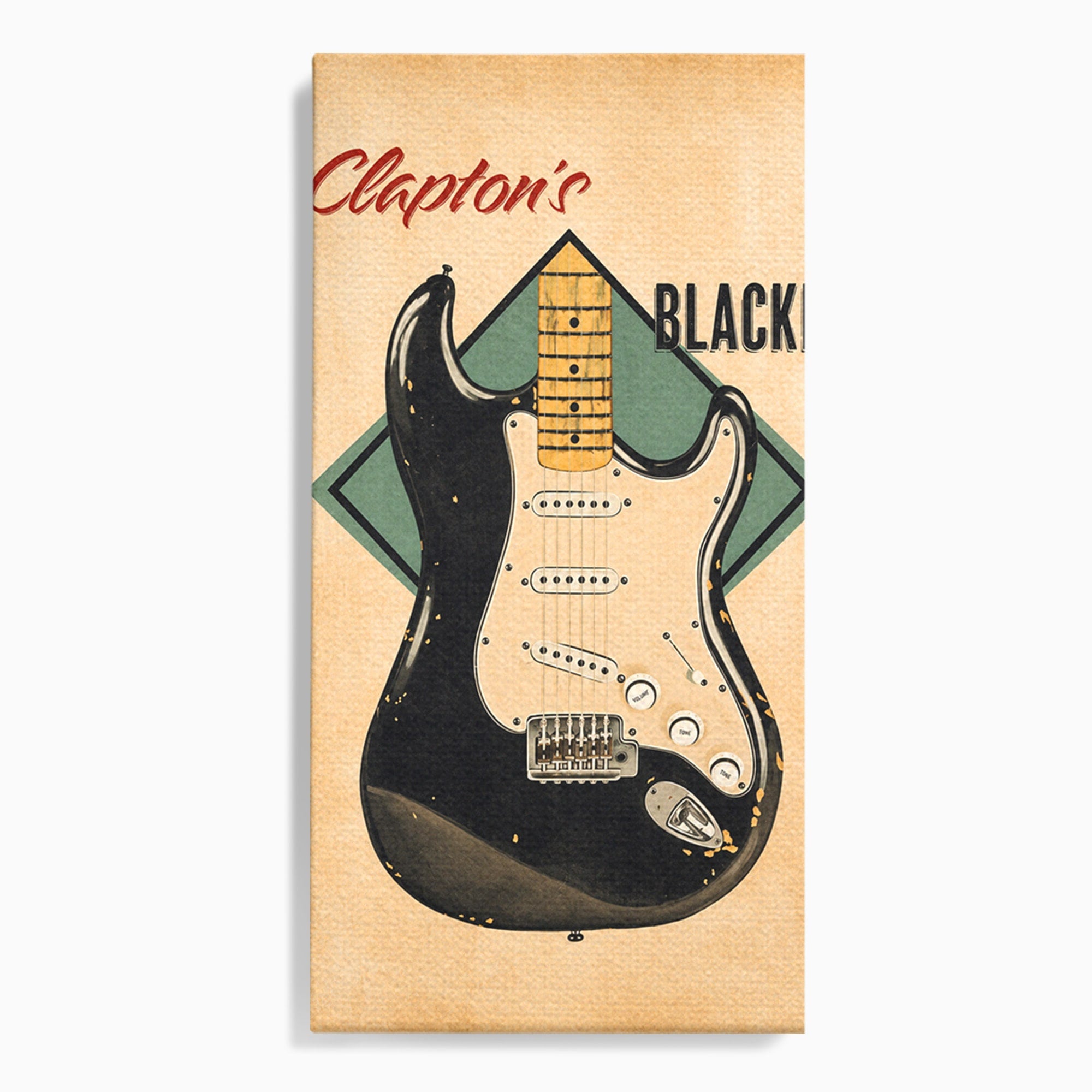Tablou Canvas Premium LuxCanva® R1030, Chitara Rock Vintage, Chitara, Muzica, Vintage, Rock, Birou, Culori Vibrante